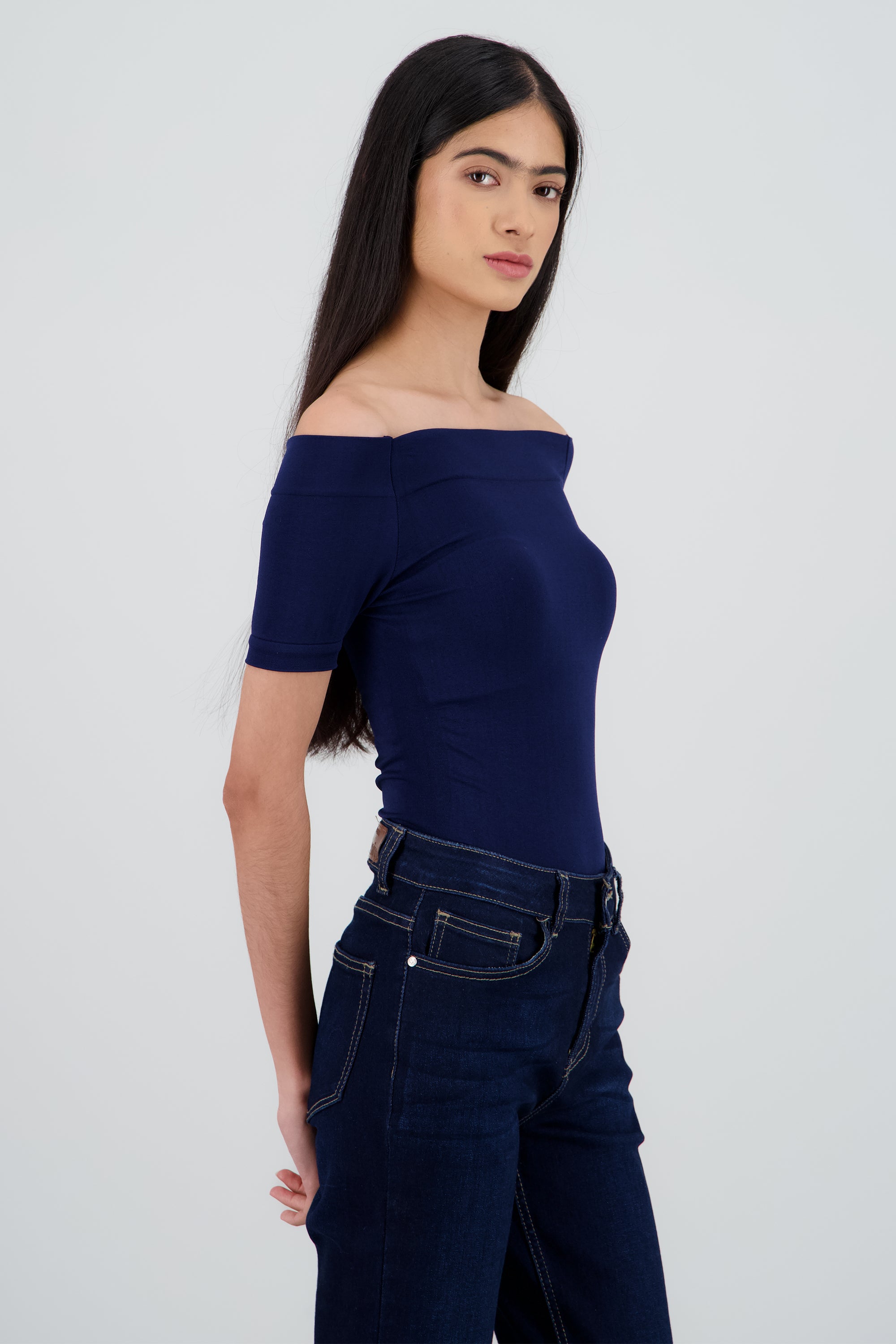 Bodysuit Liso Hombros Descubiertos MARINO