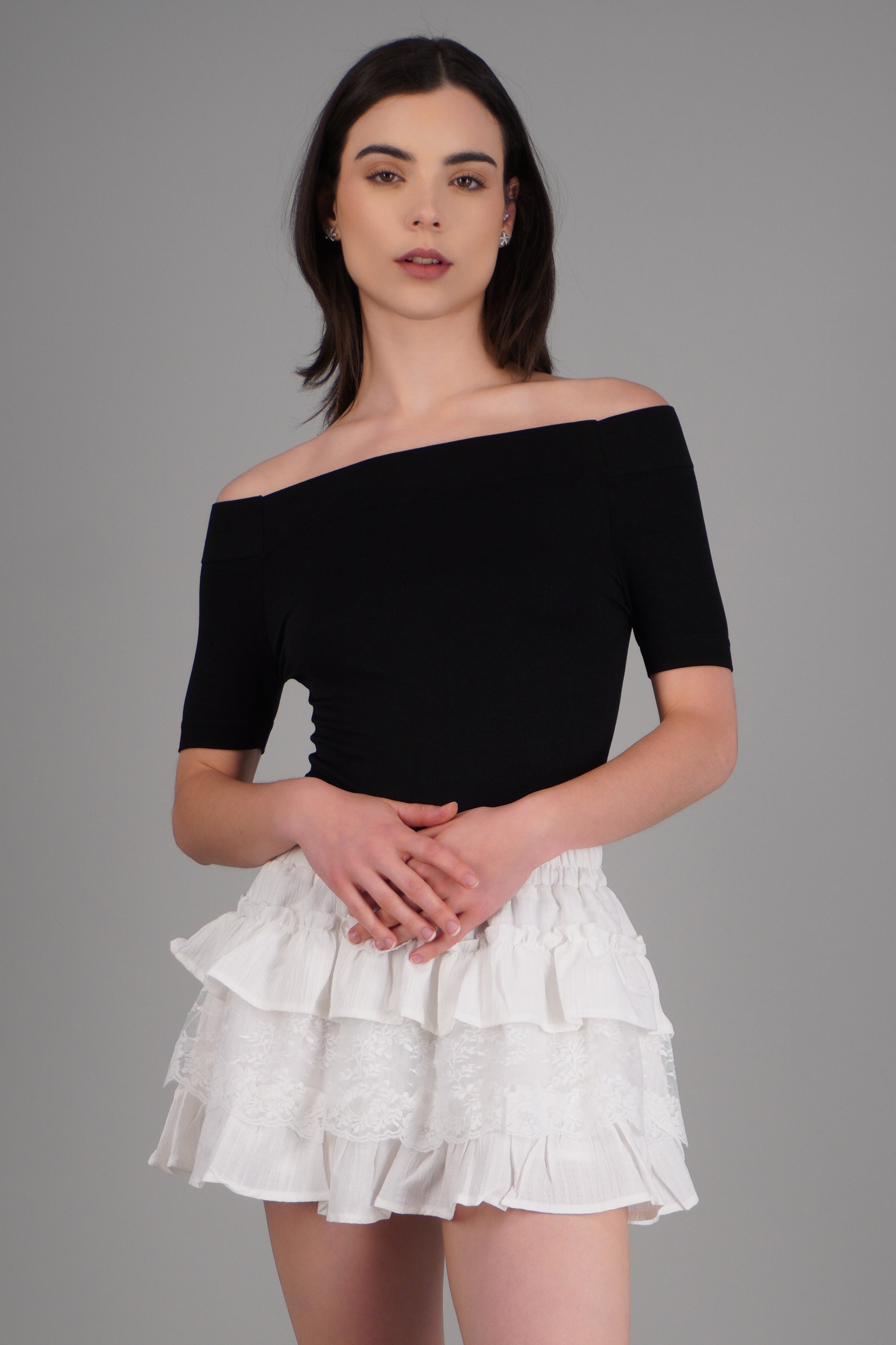 Bodysuit Liso Hombros Descubiertos NEGRO