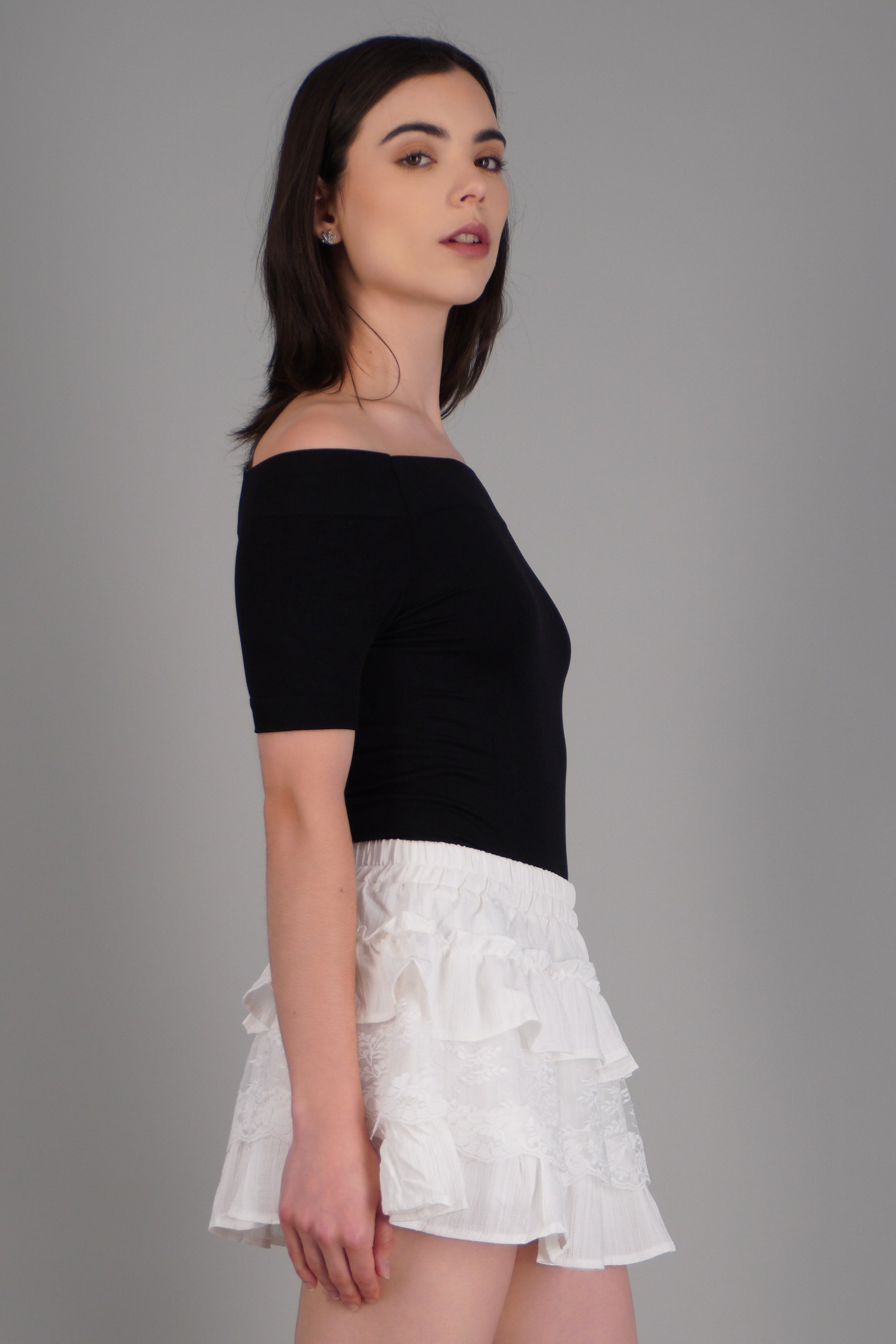 Bodysuit Liso Hombros Descubiertos NEGRO