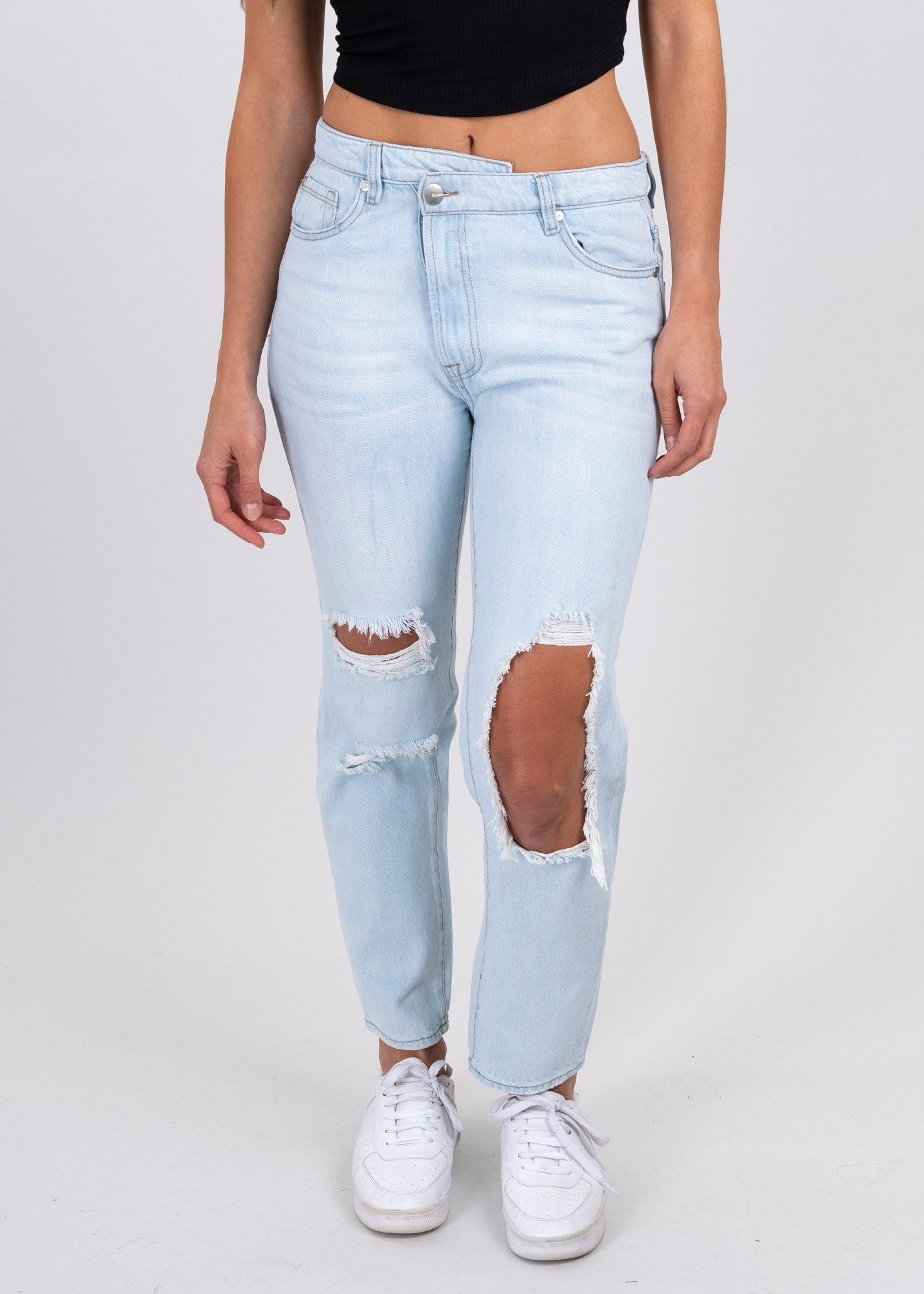 Jeans mom destrucción LIGHT WASH