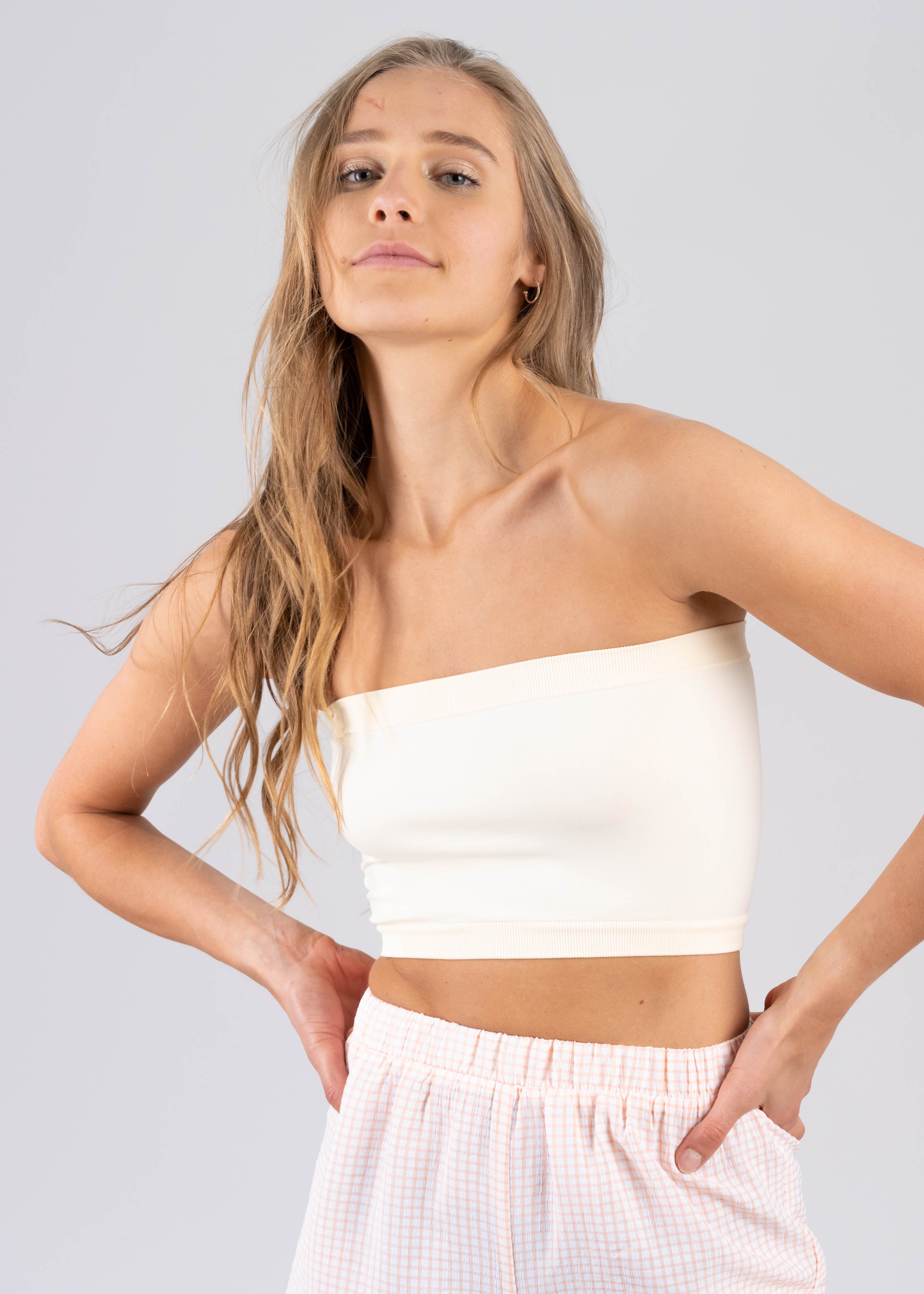Top tubo liso BEIGE