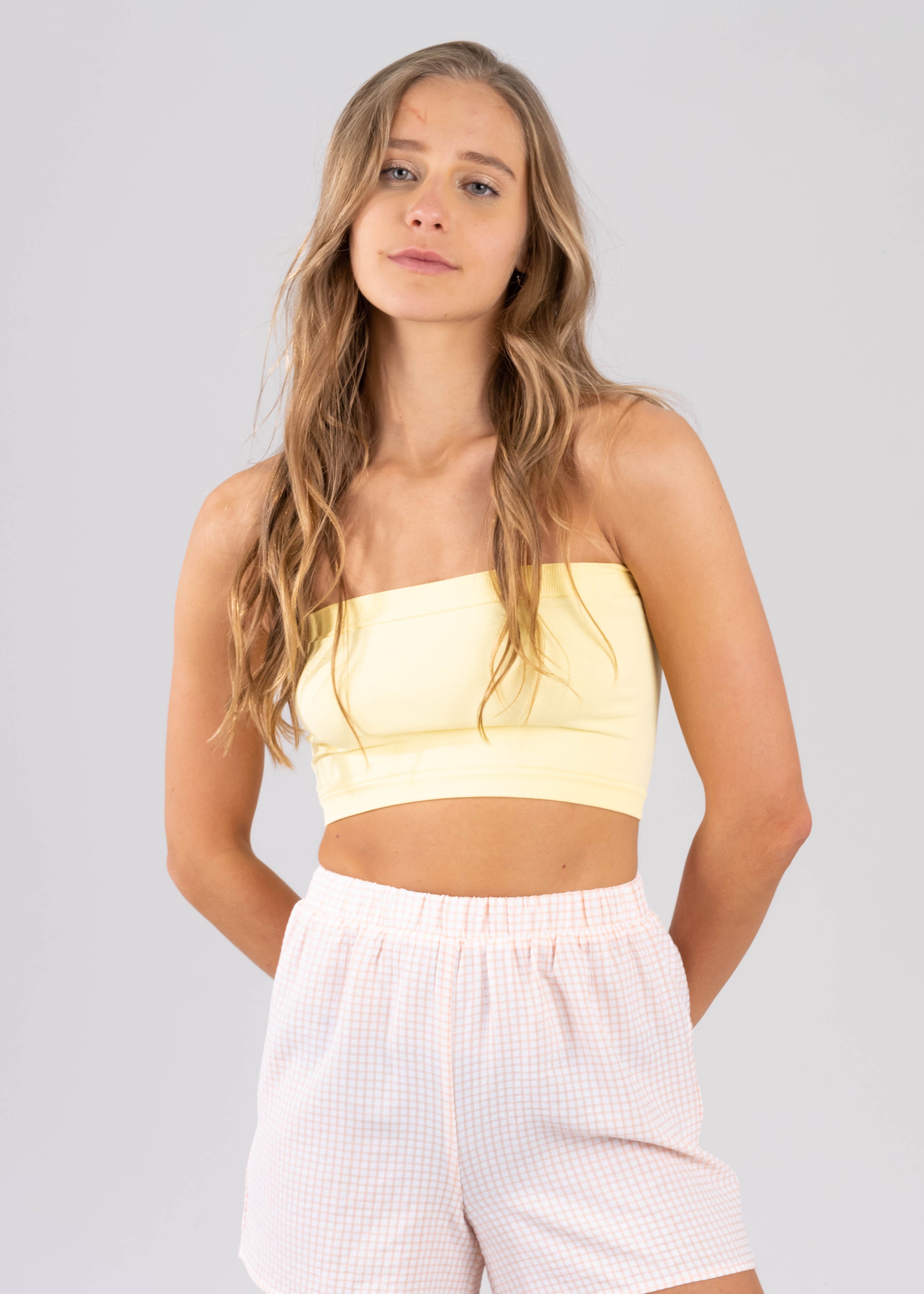 Top tubo liso AMARILLO PASTEL
