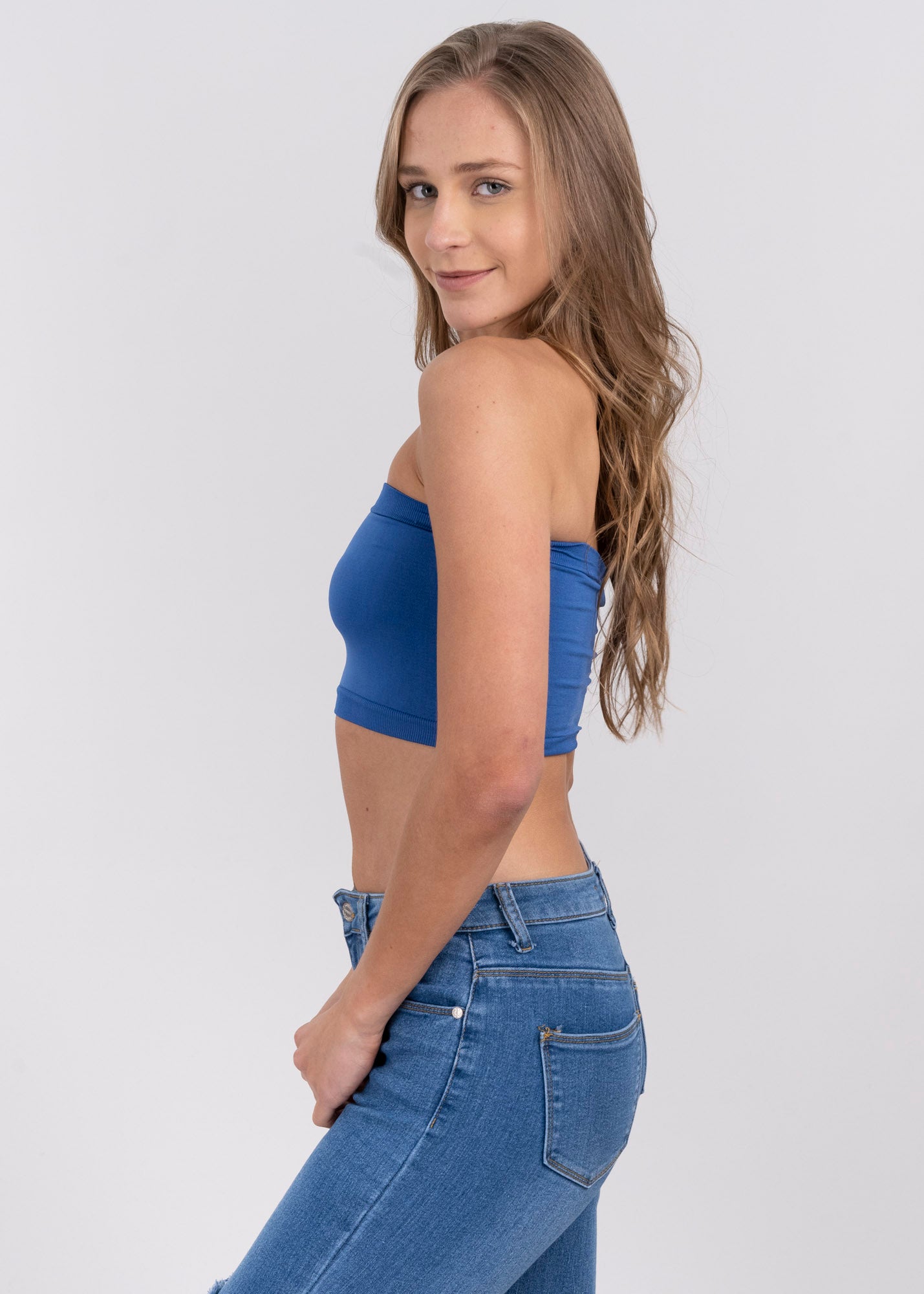 Top tubo liso MARINO