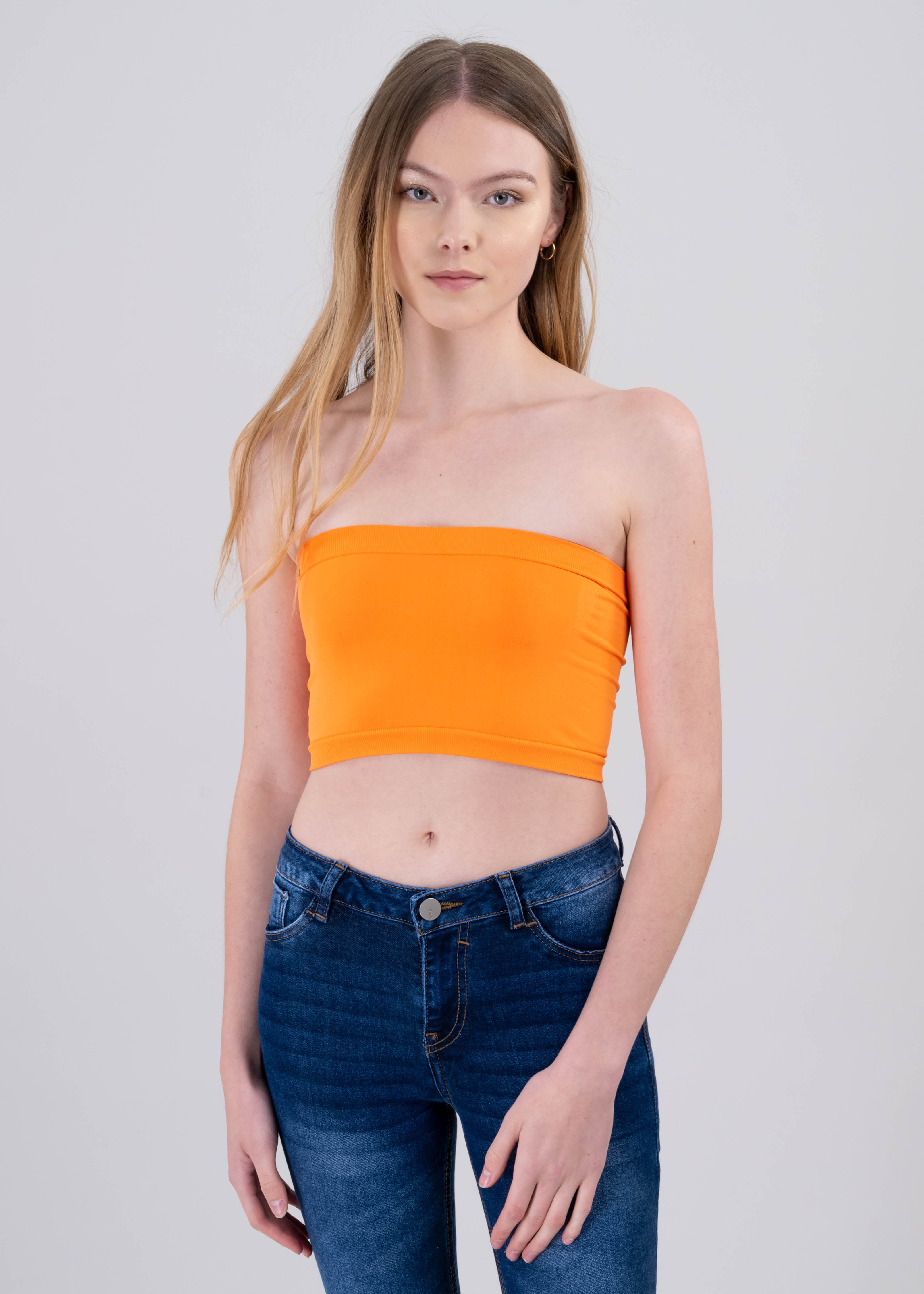 Top tubo liso NARANJA