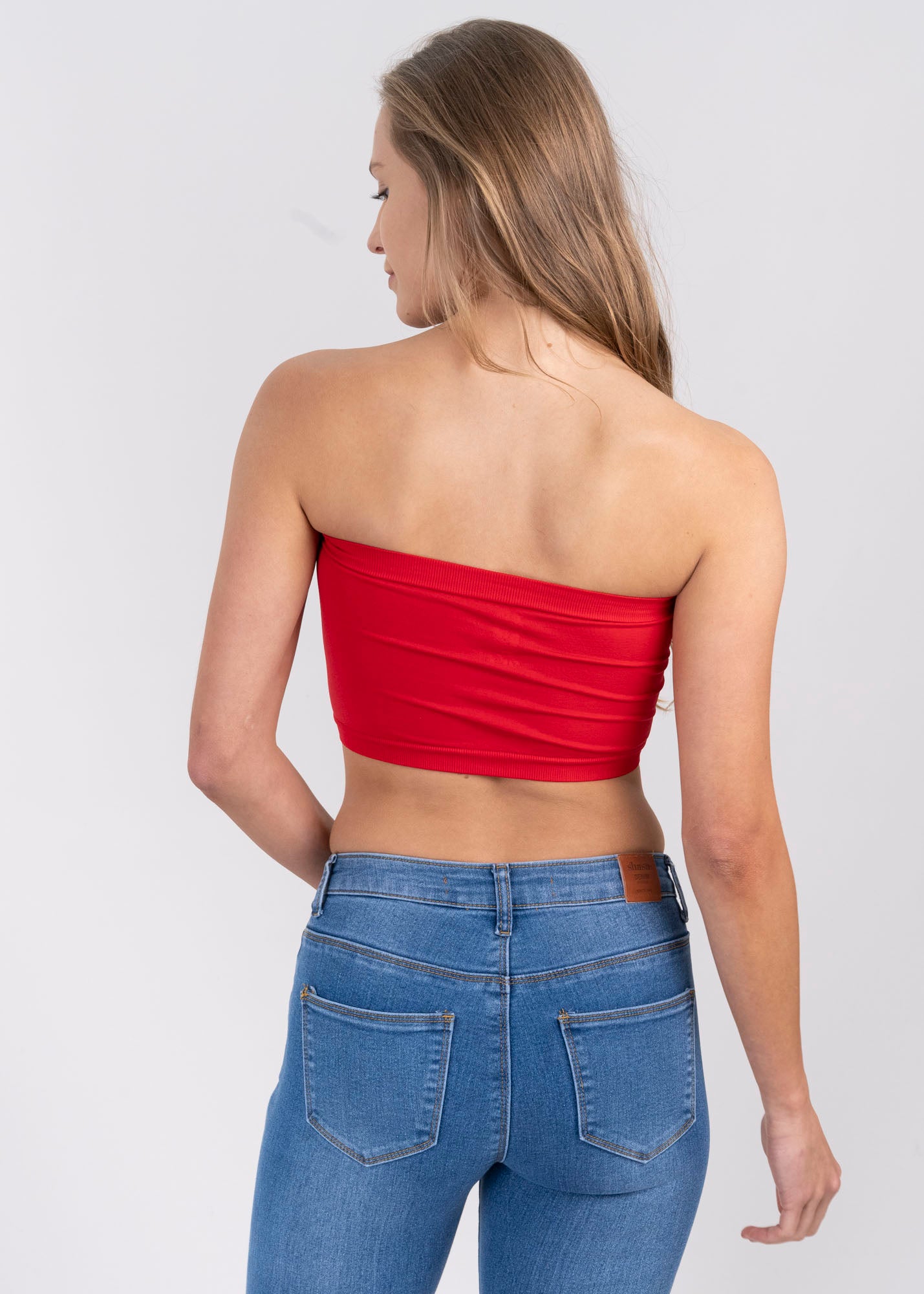 Top tubo liso ROJO QUEMADO