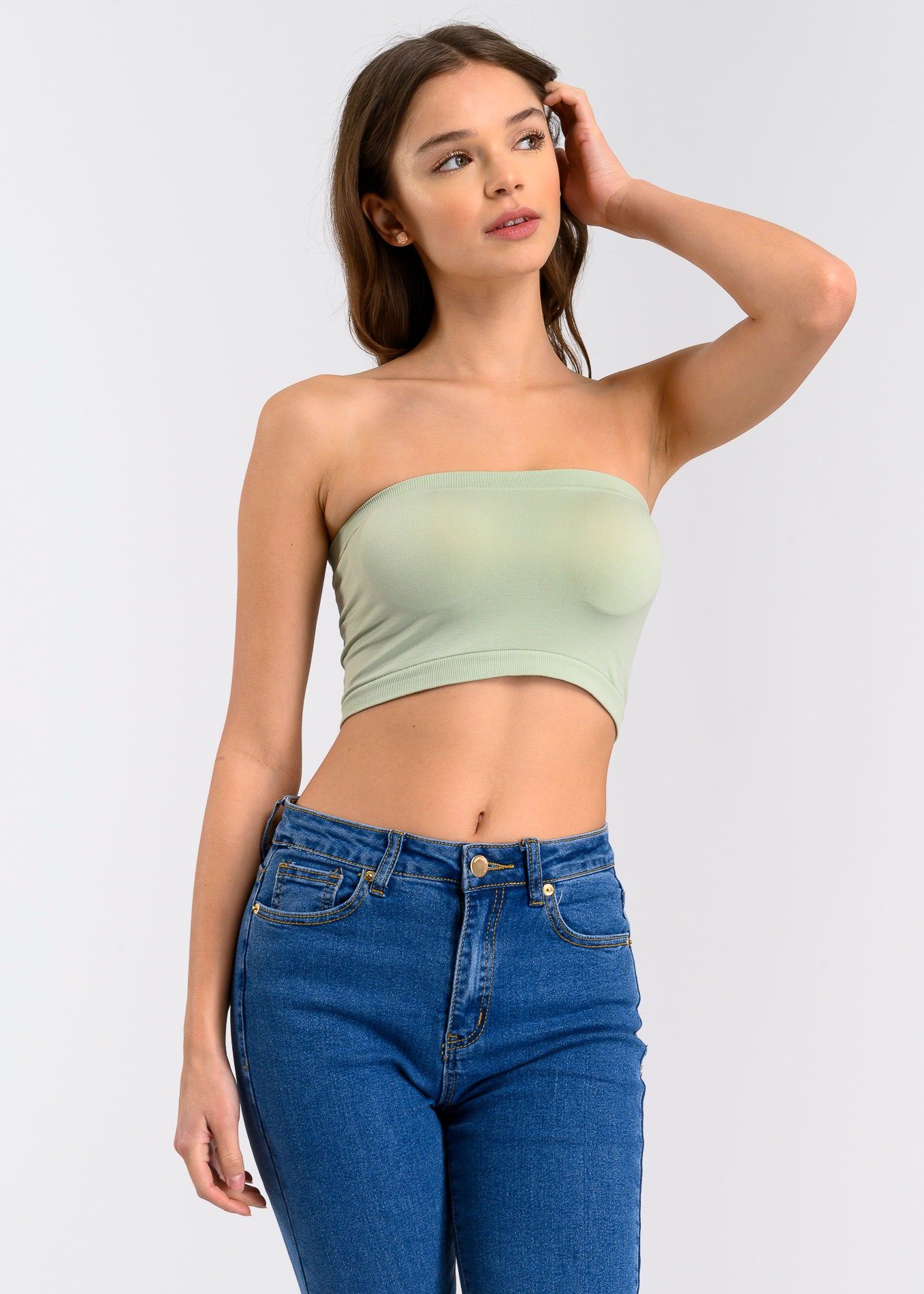 Top tubo liso VERDE CLARO