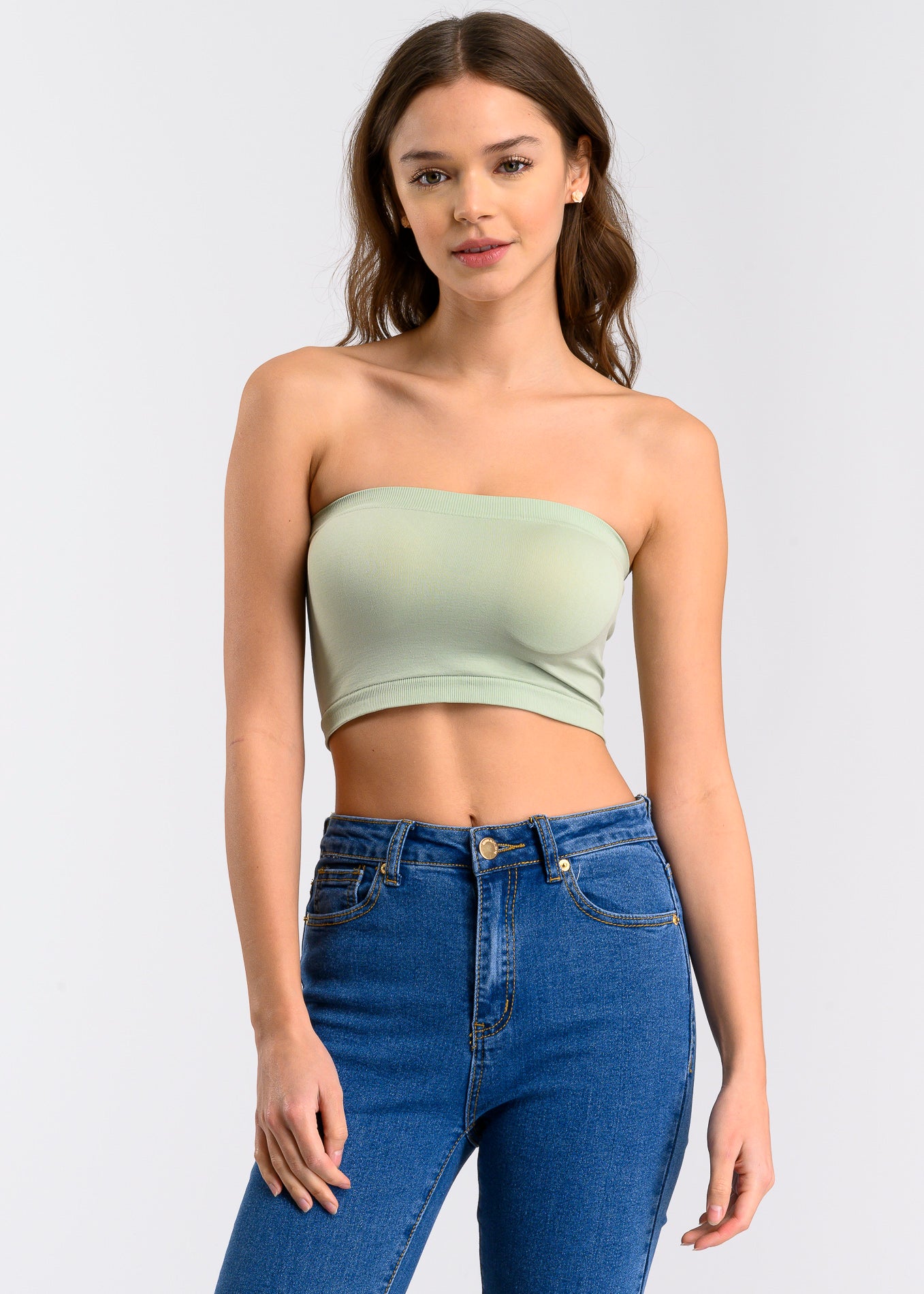 Top tubo liso VERDE CLARO