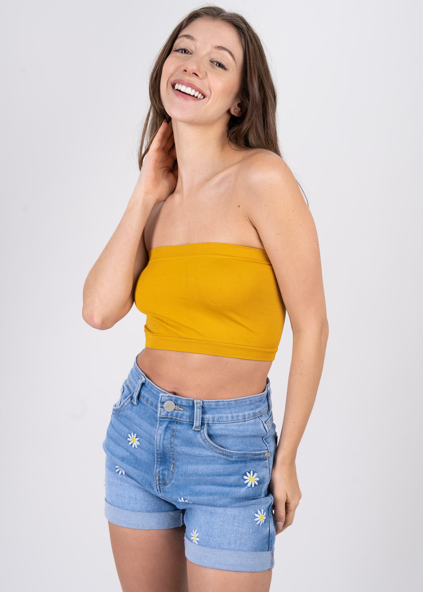 Top tubo liso AMARILLO OBSCURO
