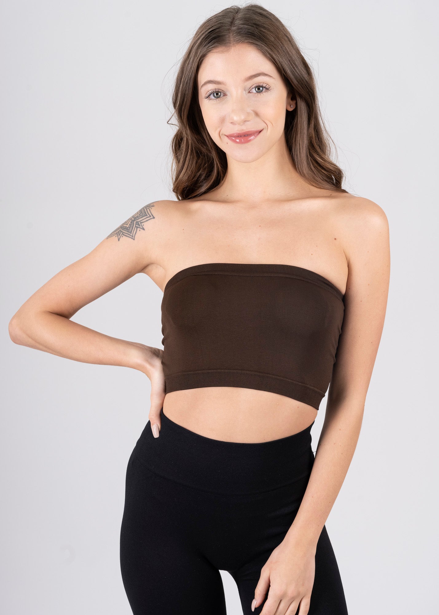 Top tubo liso CAFE OBSCURO