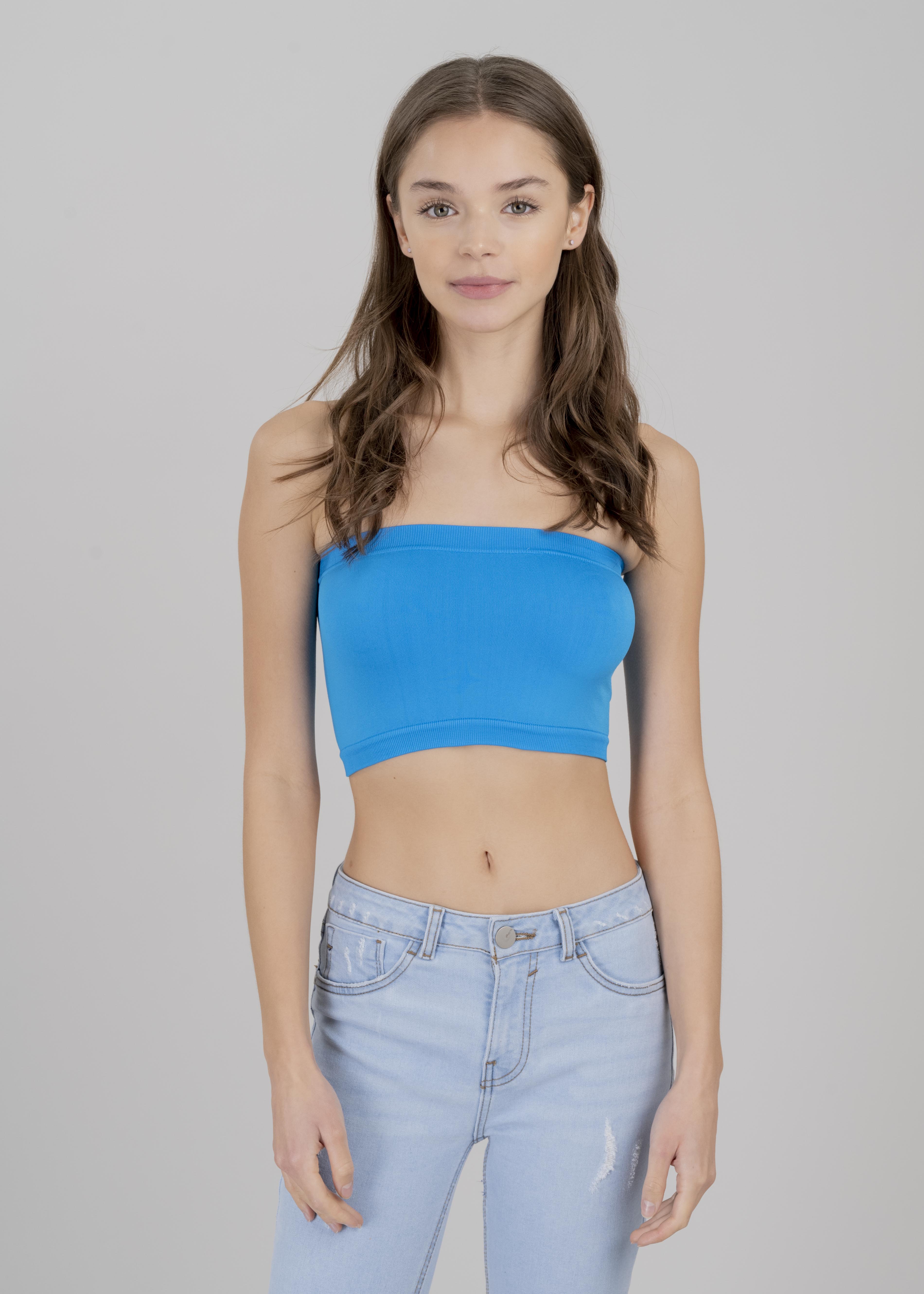Top tubo liso AZUL BRILLANTE