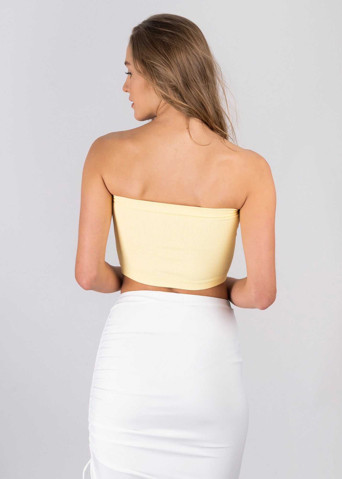 Top Tubo Elástico Acanalado AMARILLO PASTEL