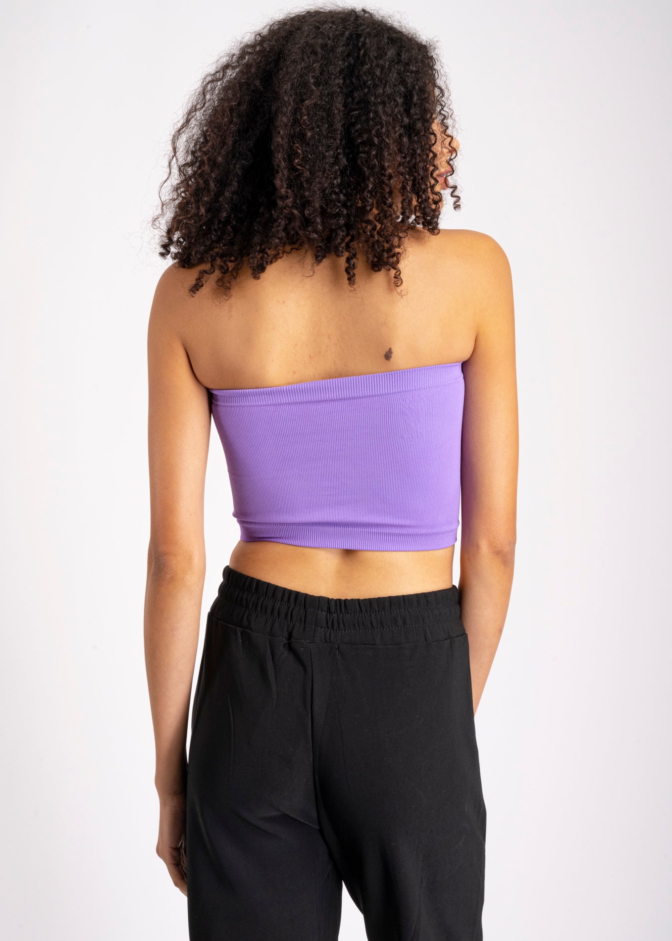 Top Tubo Elástico Acanalado MORADO