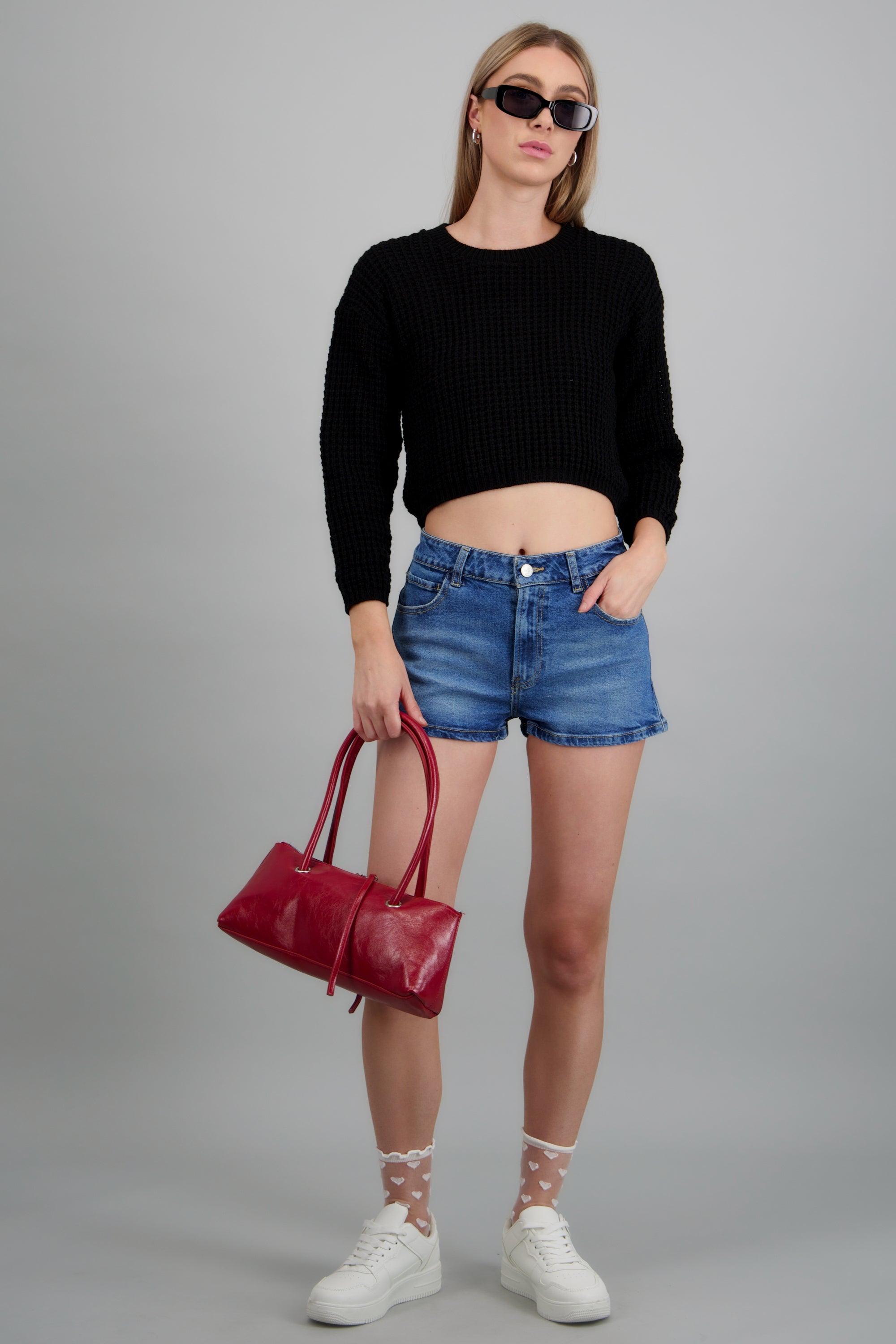 SUETER TEJIDO ANCHO NEGRO