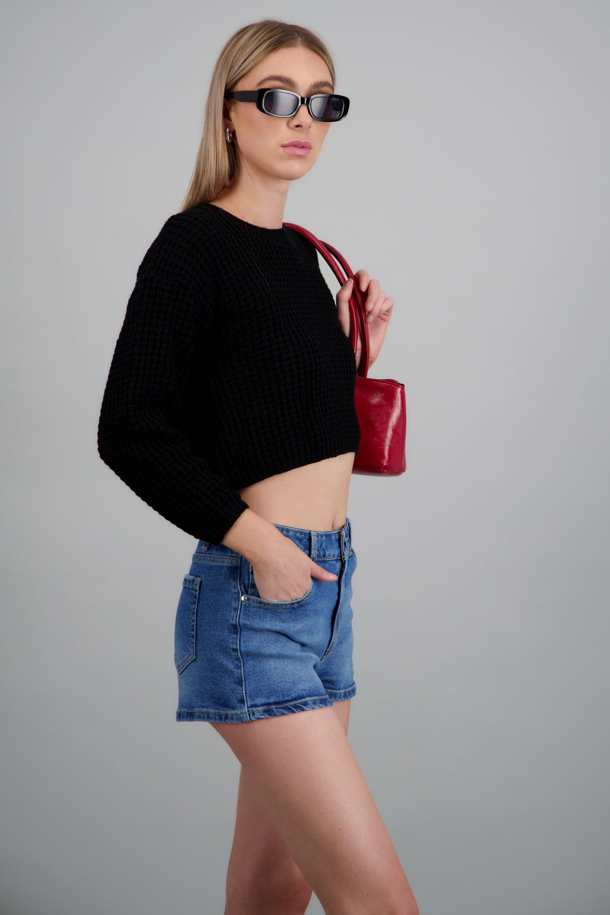 SUETER TEJIDO ANCHO NEGRO