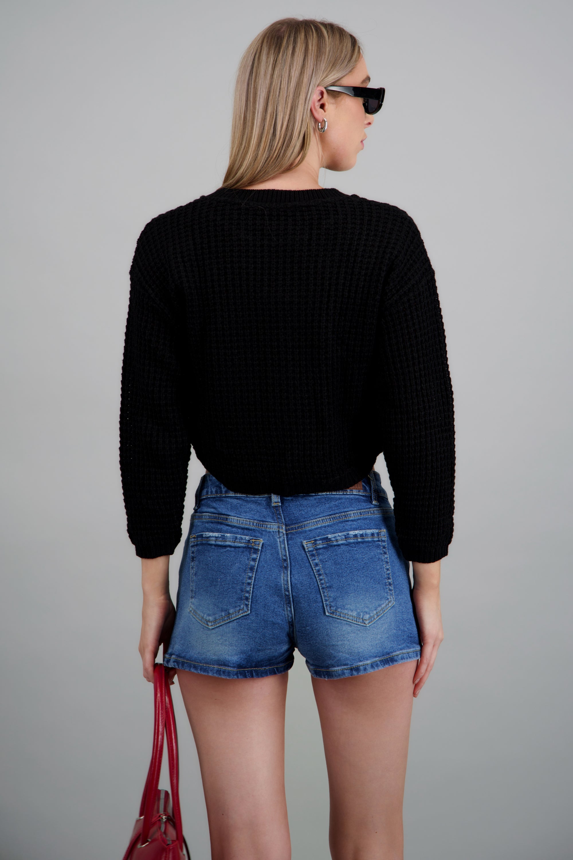 SUETER TEJIDO ANCHO NEGRO