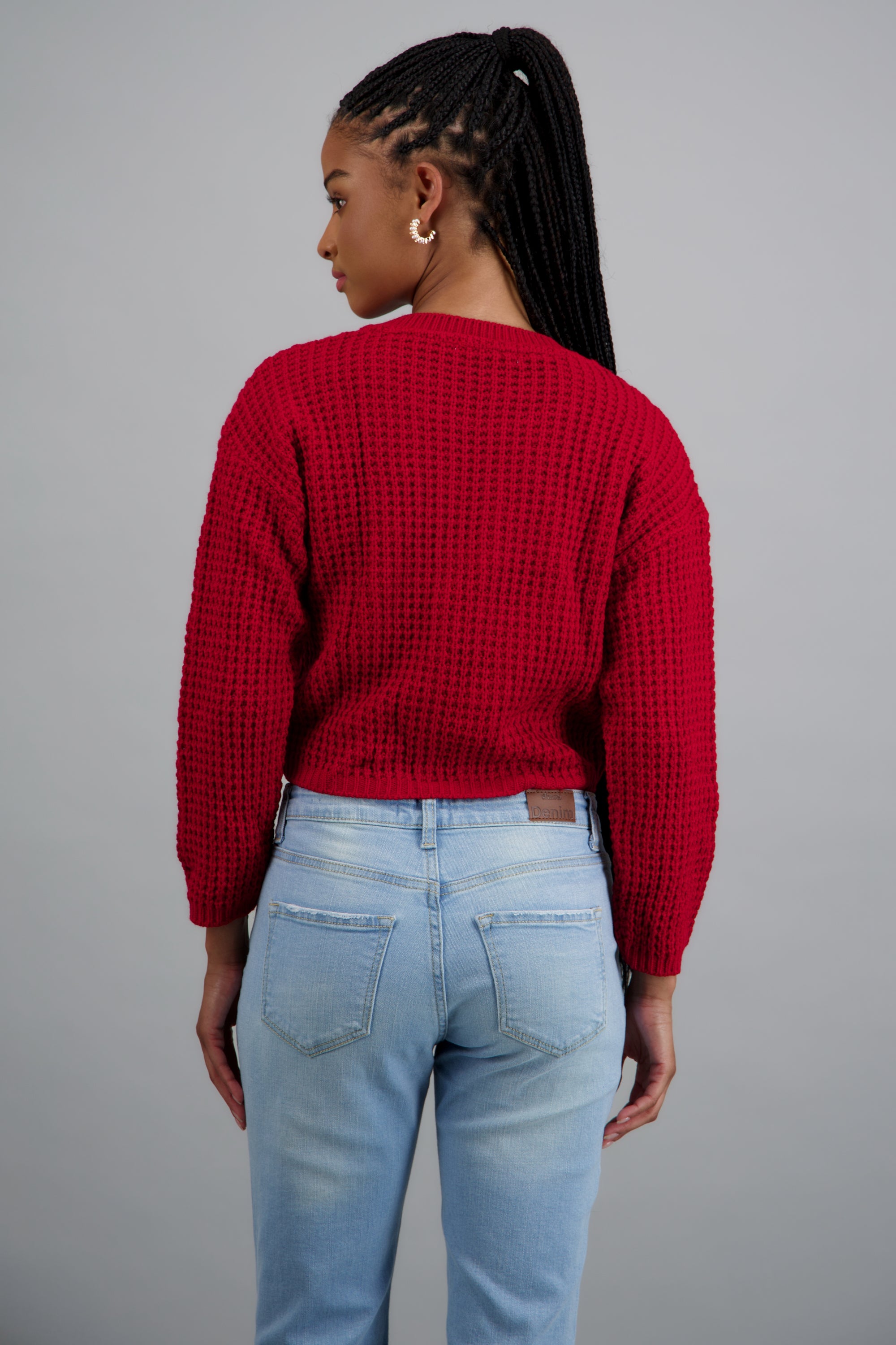 SUETER TEJIDO ANCHO ROJO