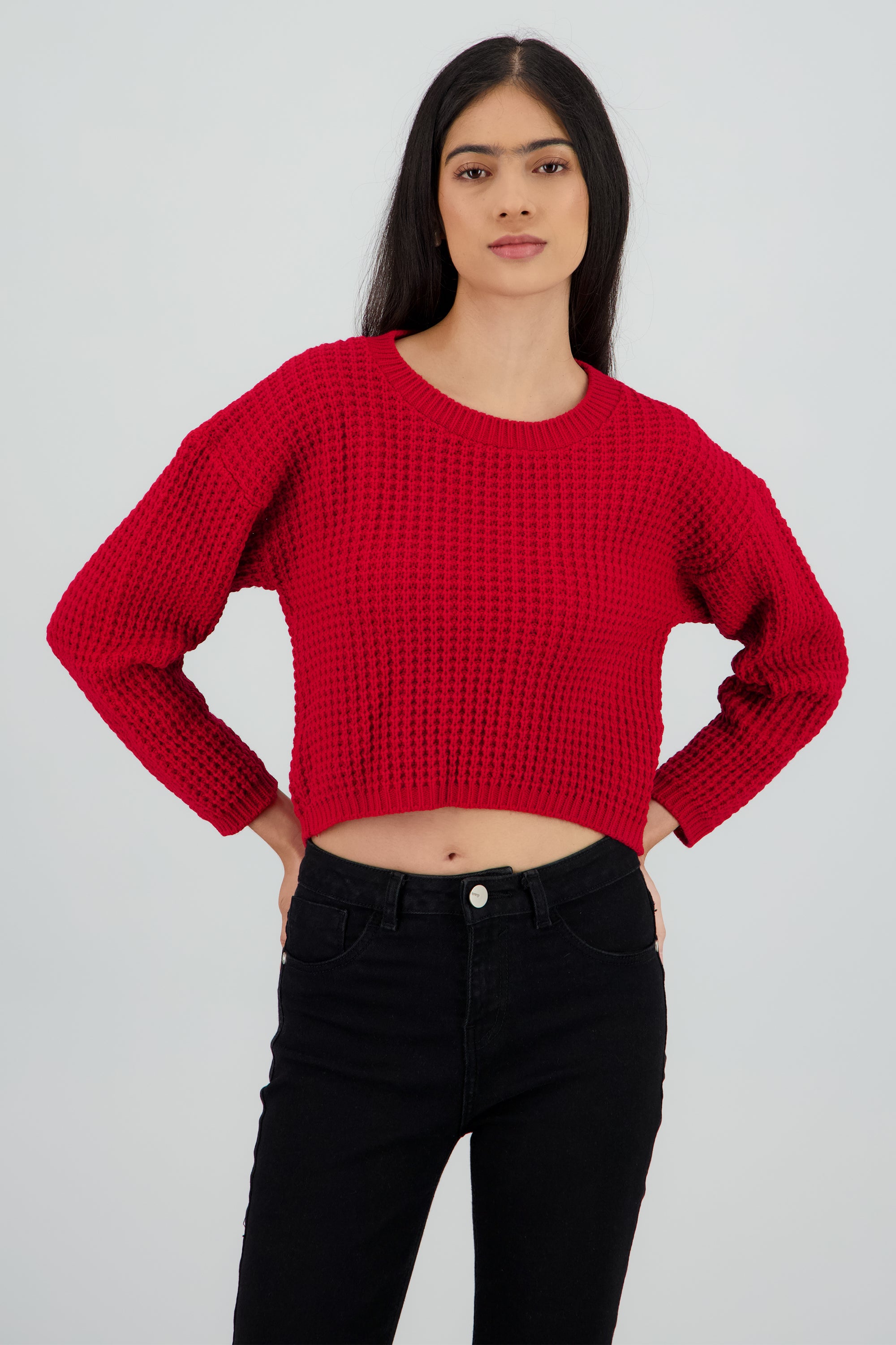 Suéter Tejido Ancho ROJO QUEMADO