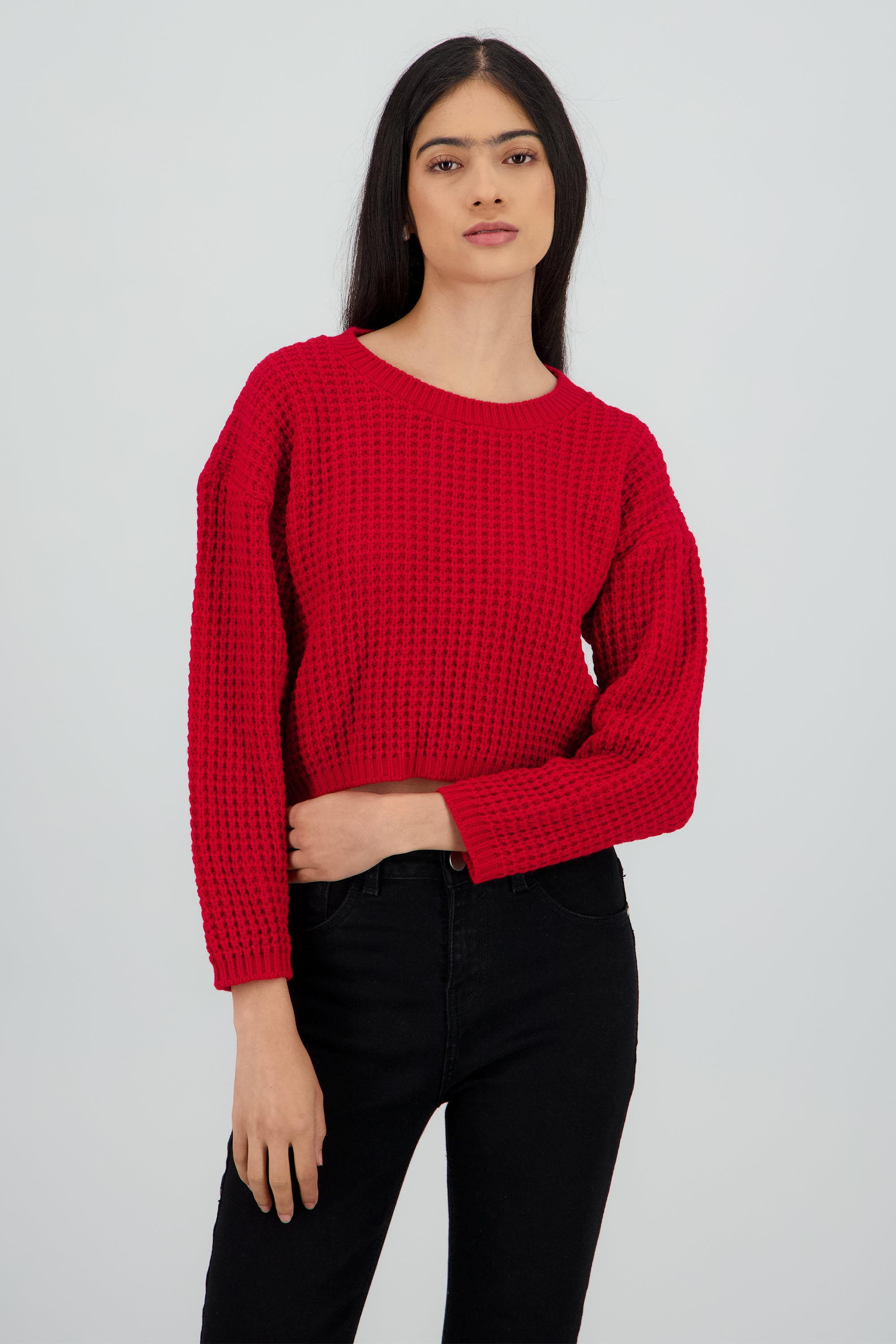 Suéter Tejido Ancho ROJO QUEMADO