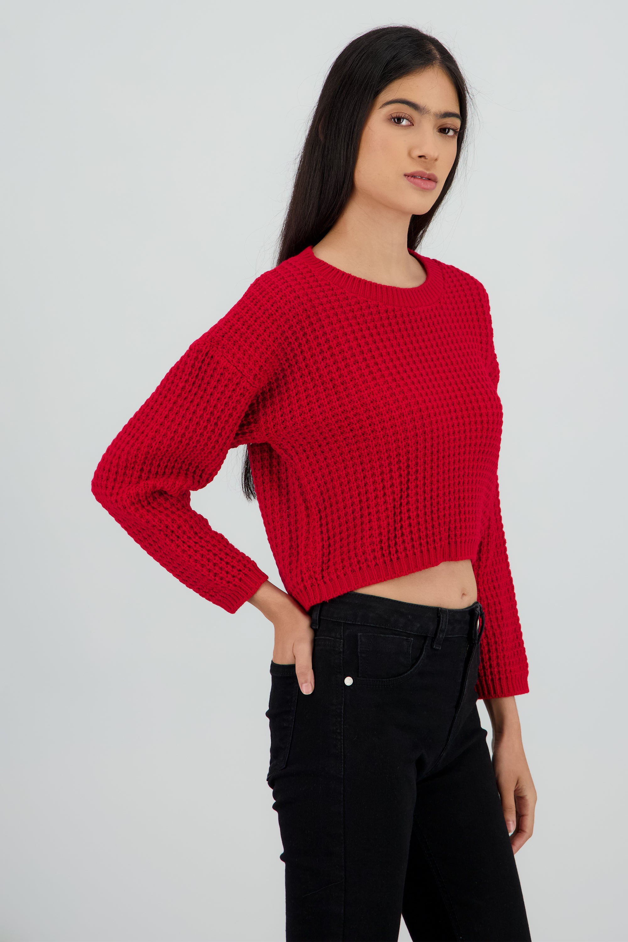 Suéter Tejido Ancho ROJO QUEMADO
