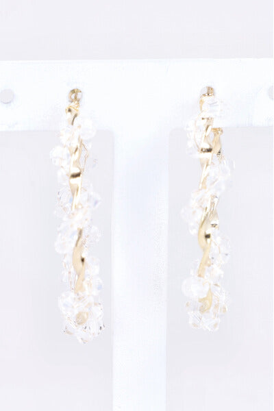 Arracadas twist piedras BLANCO