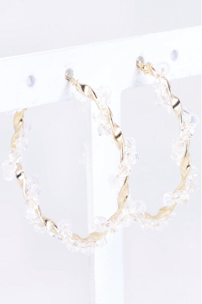 Arracadas twist piedras BLANCO