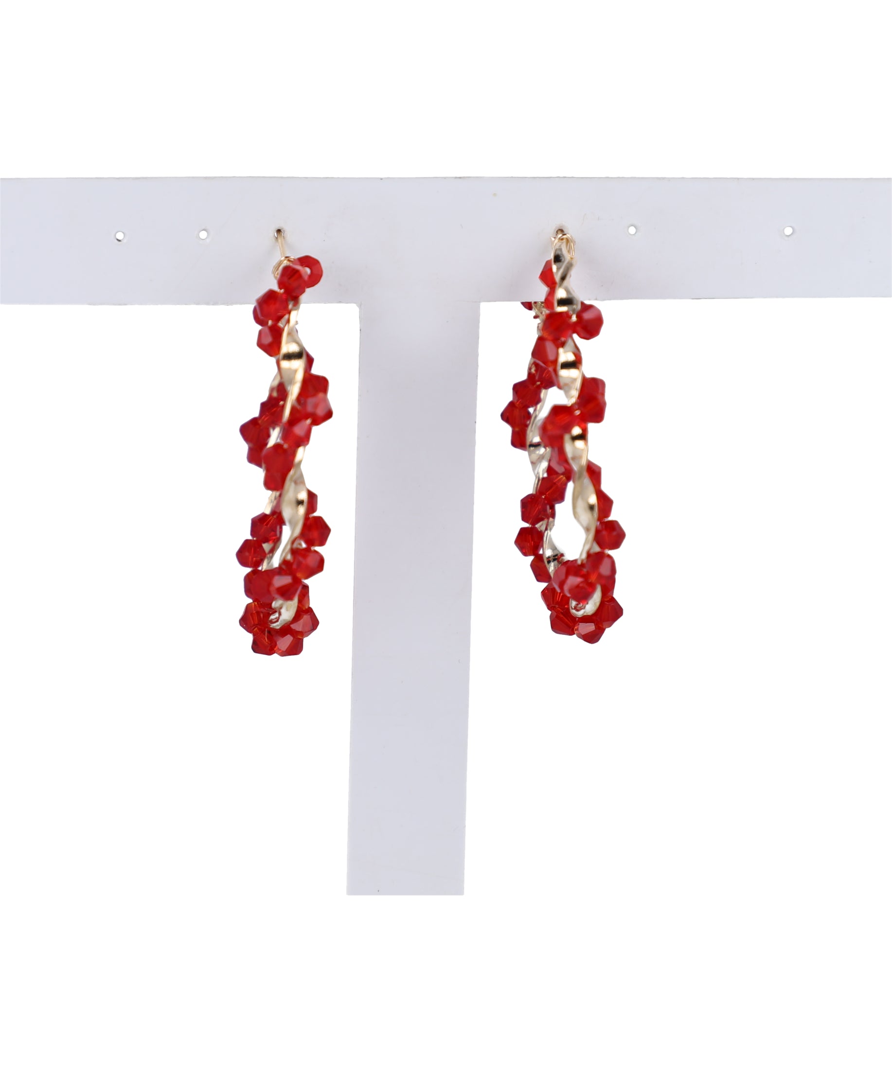 Arracadas twist piedras ROJO