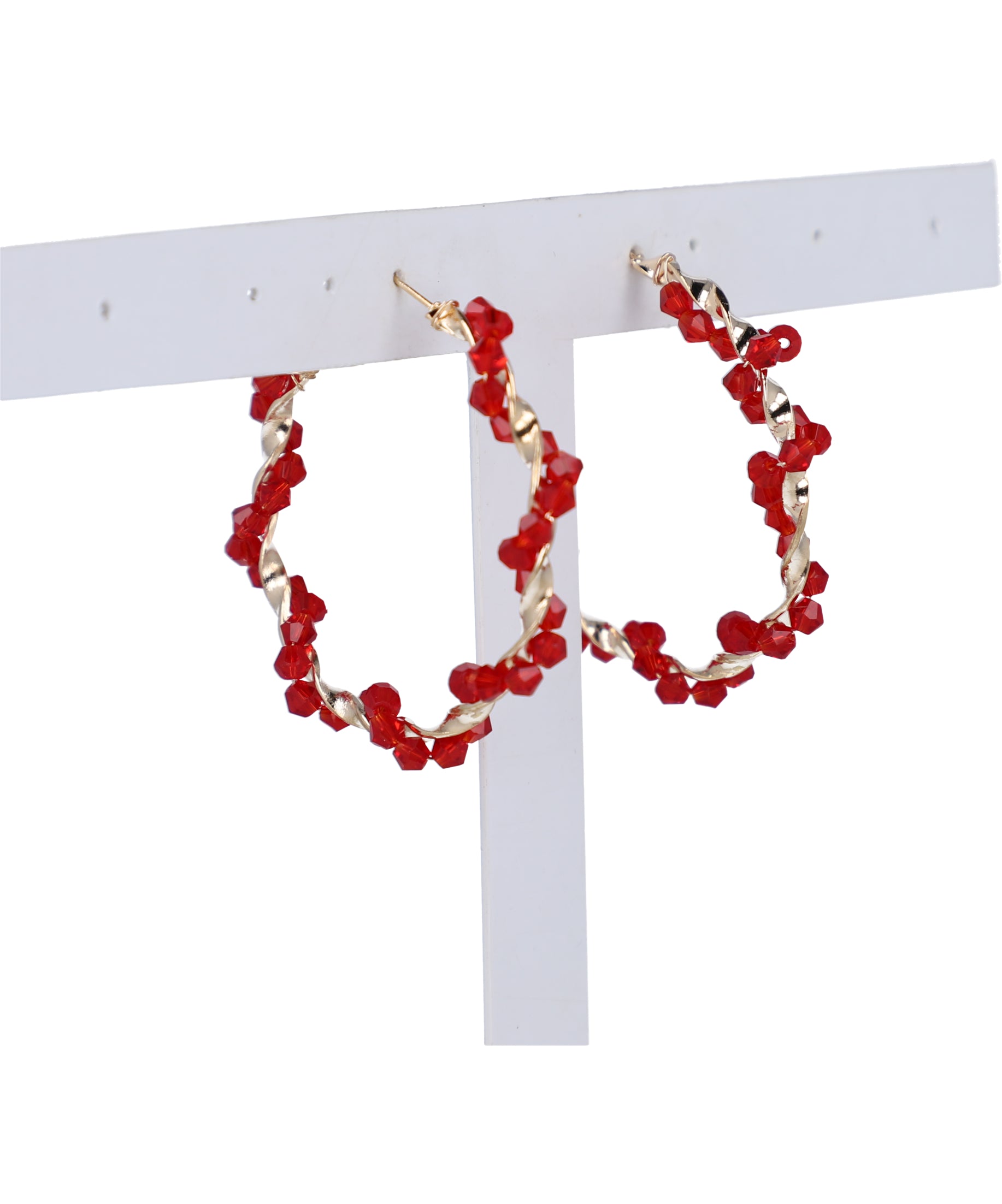 Arracadas twist piedras ROJO