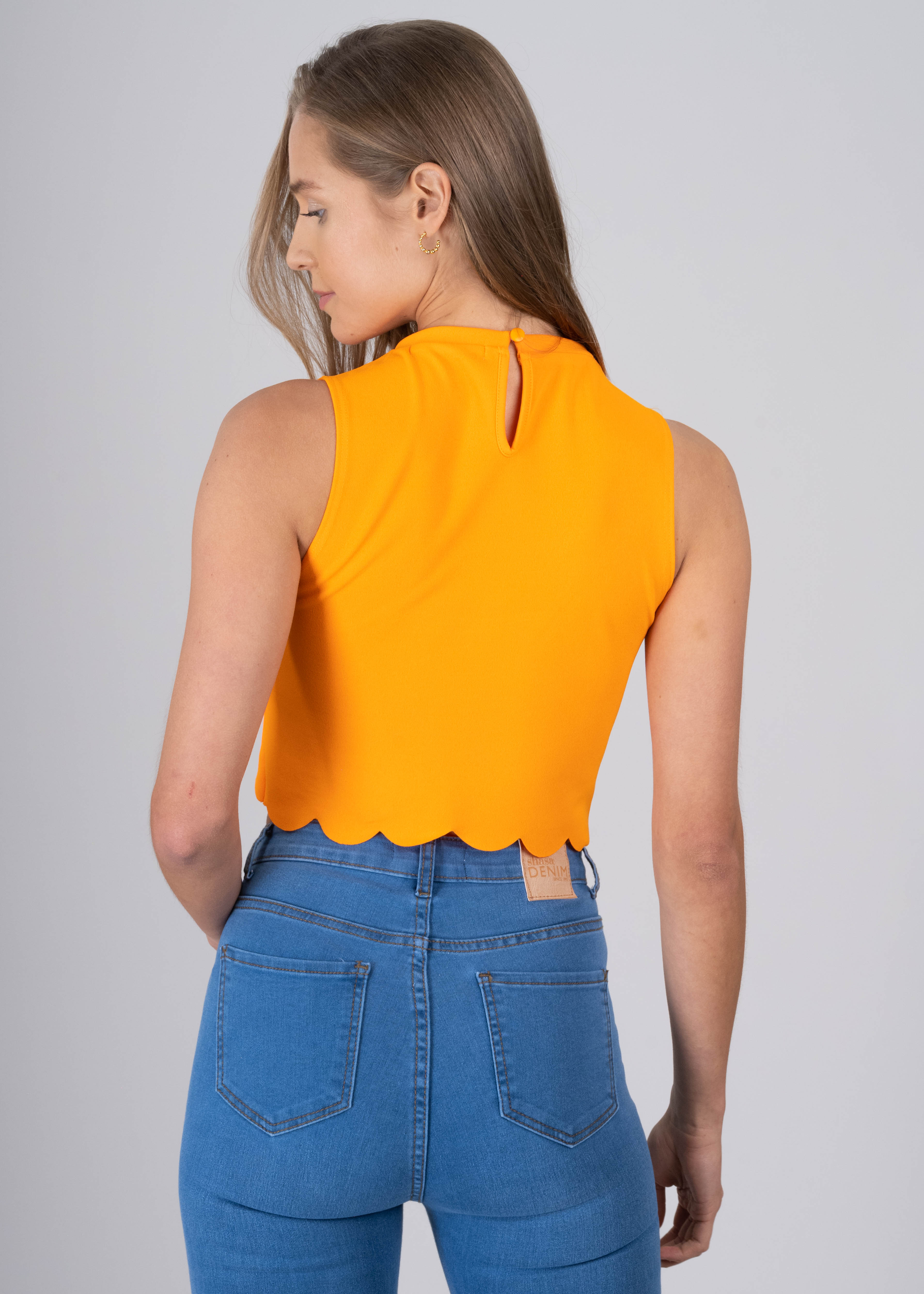 Top Crop Corte Láser NARANJA