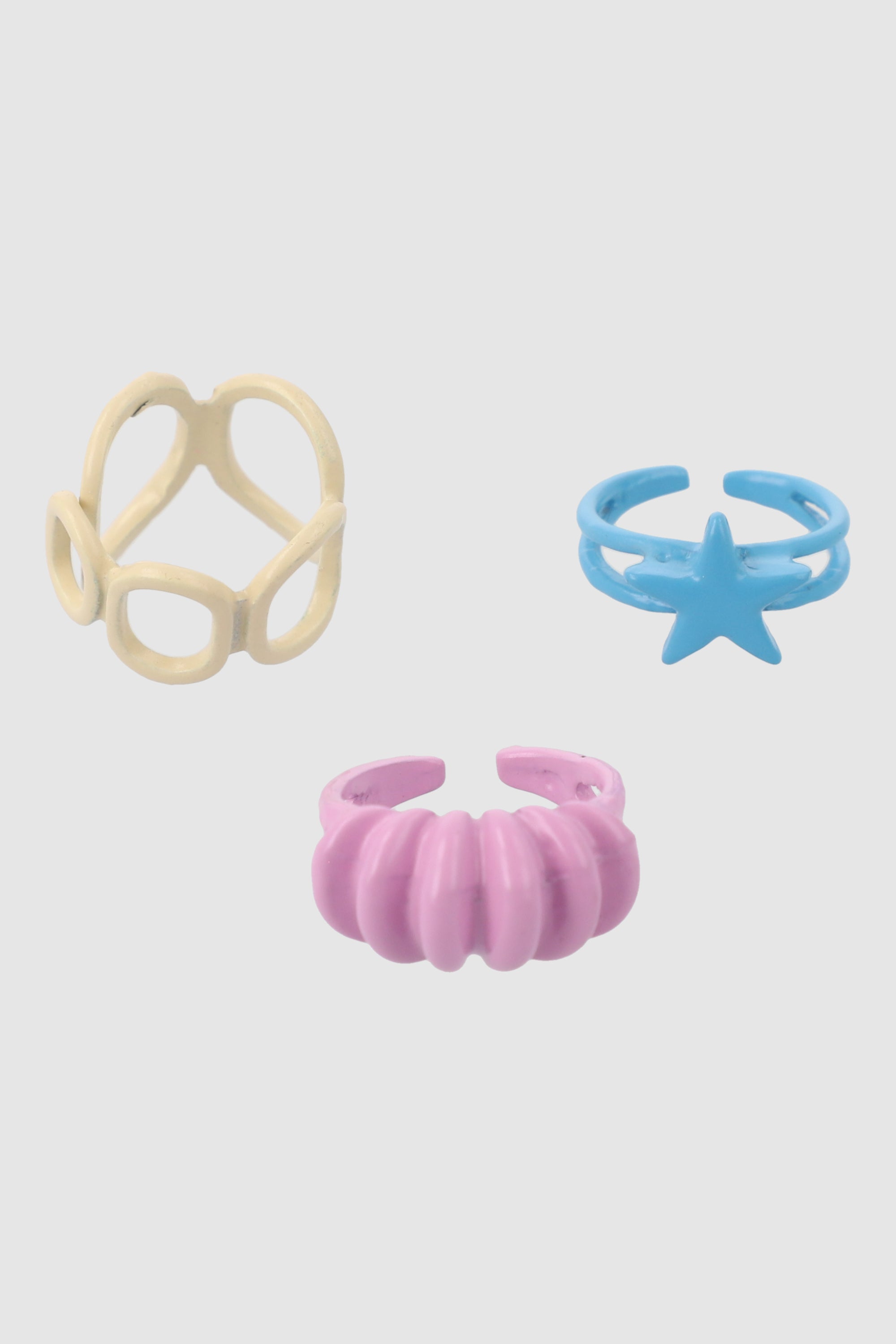 3 Anillos Estrella Color BLANCO COMBO