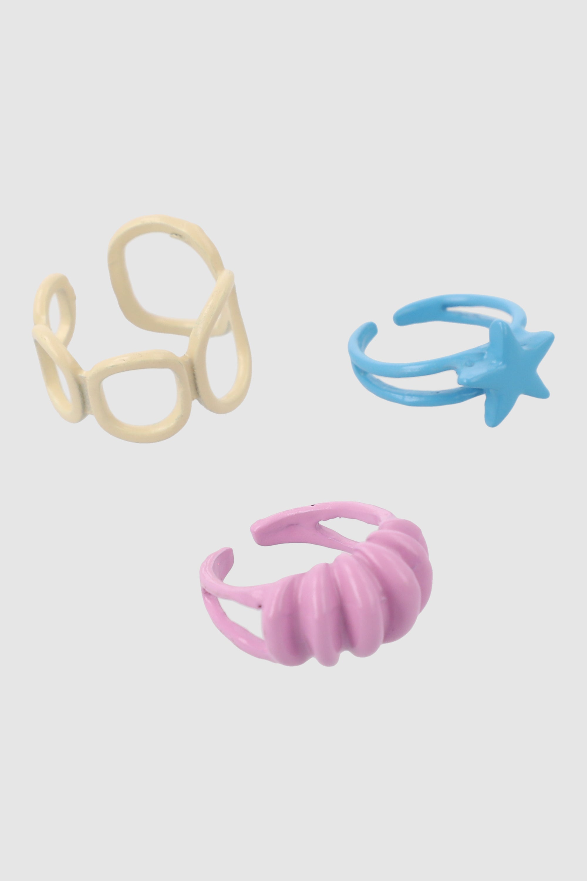 3 Anillos Estrella Color BLANCO COMBO