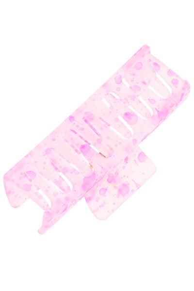 Pinza Rectangular Acuarela ROSA NEON