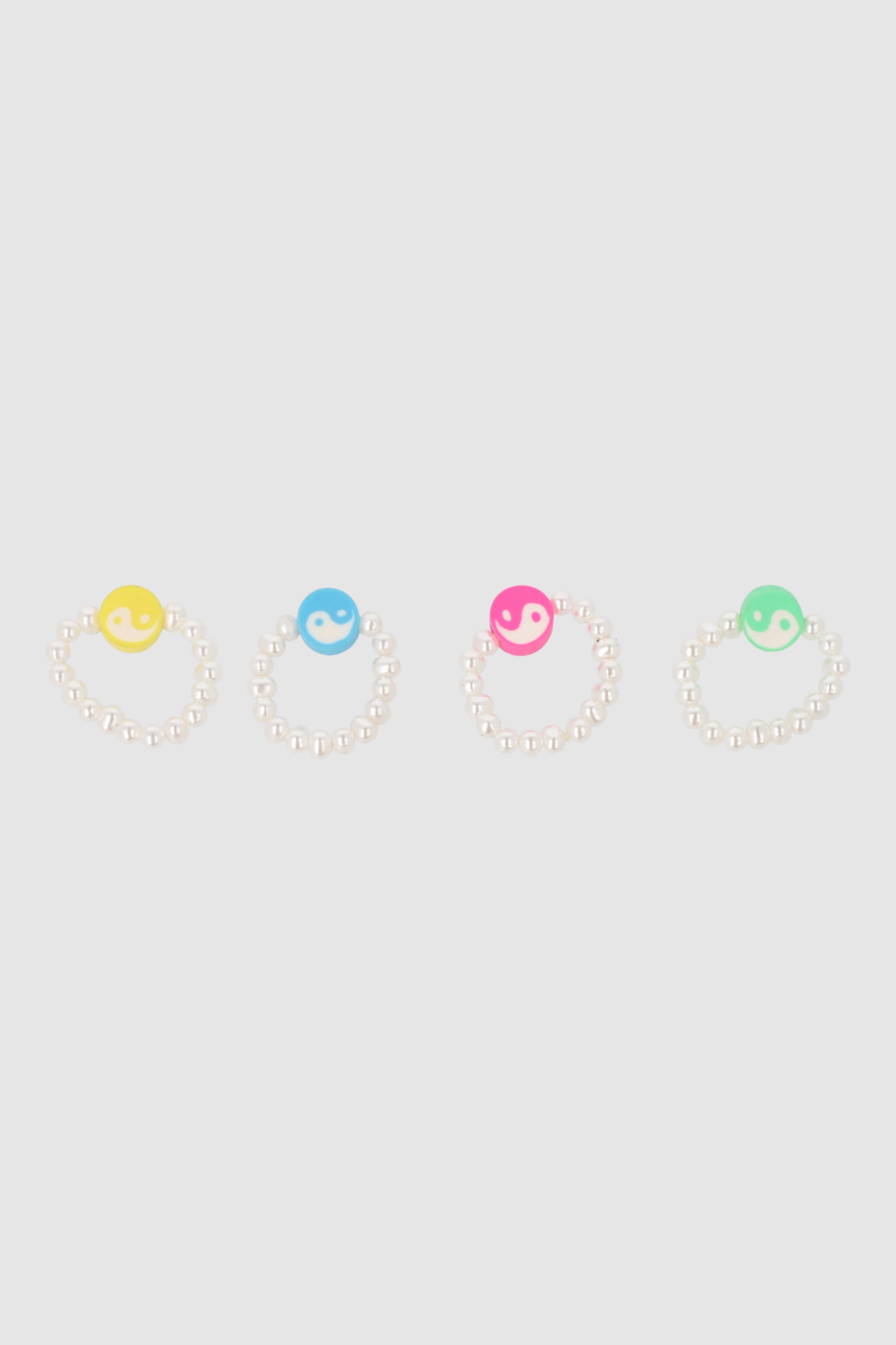 4 P Anillos Ying Yang MULTICOLOR