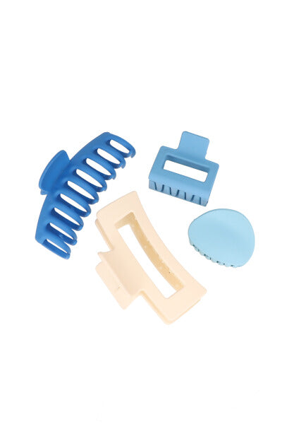 Set 4 piezas pinzas efecto mate AZUL