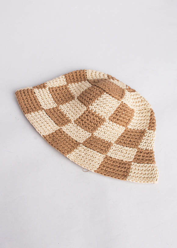 Gorro pescador tejido cuadros