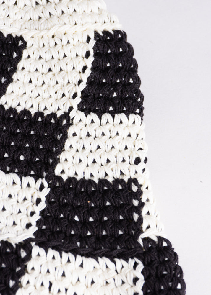 Gorro pescador tejido cuadros NEGRO