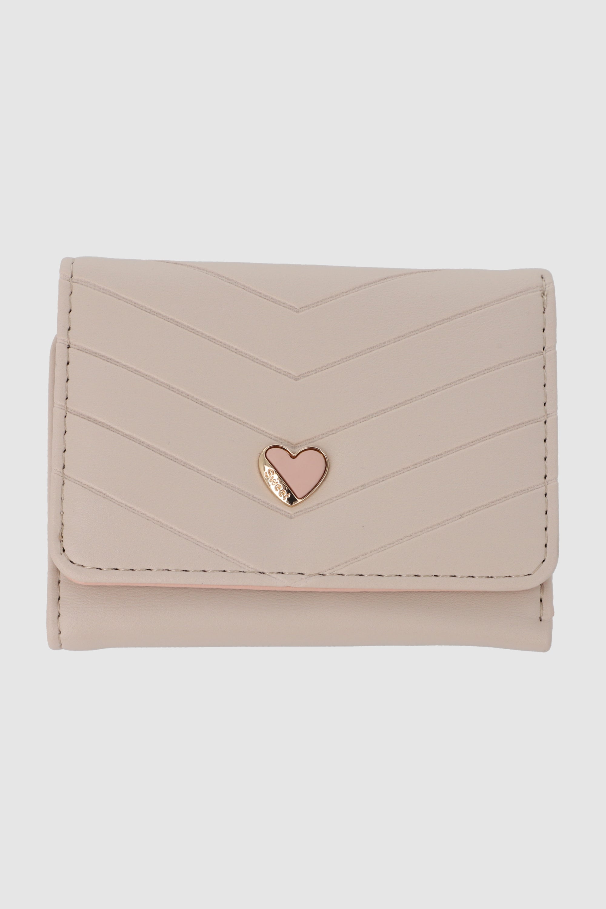 cartera chevron corazon BEIGE