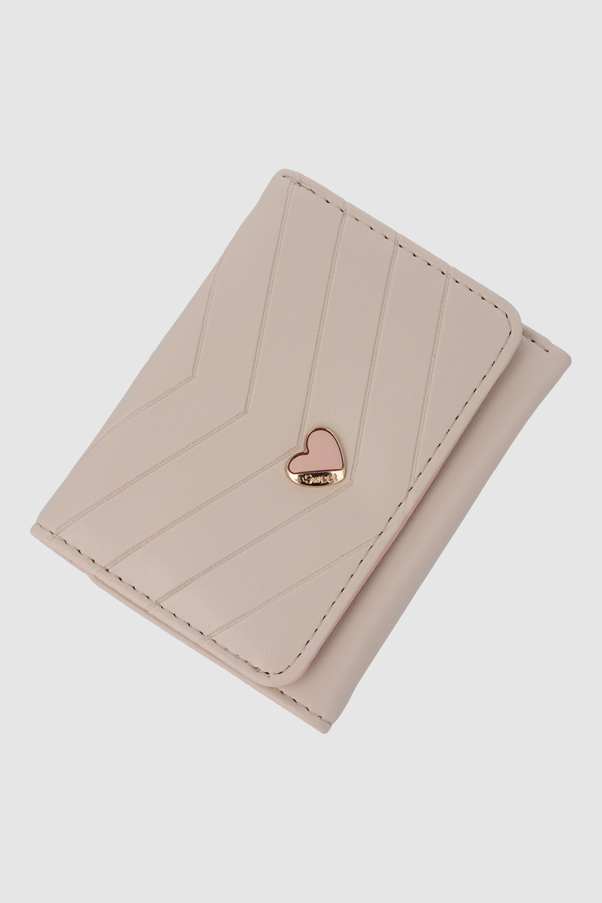 cartera chevron corazon BEIGE