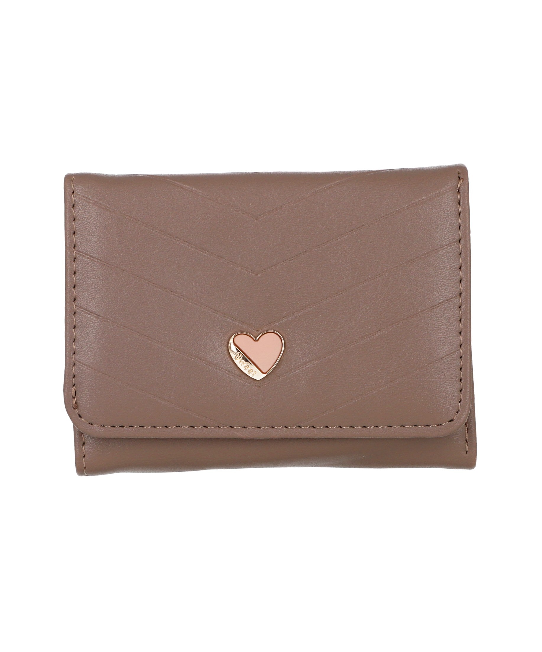 cartera chevron corazon TAUPE