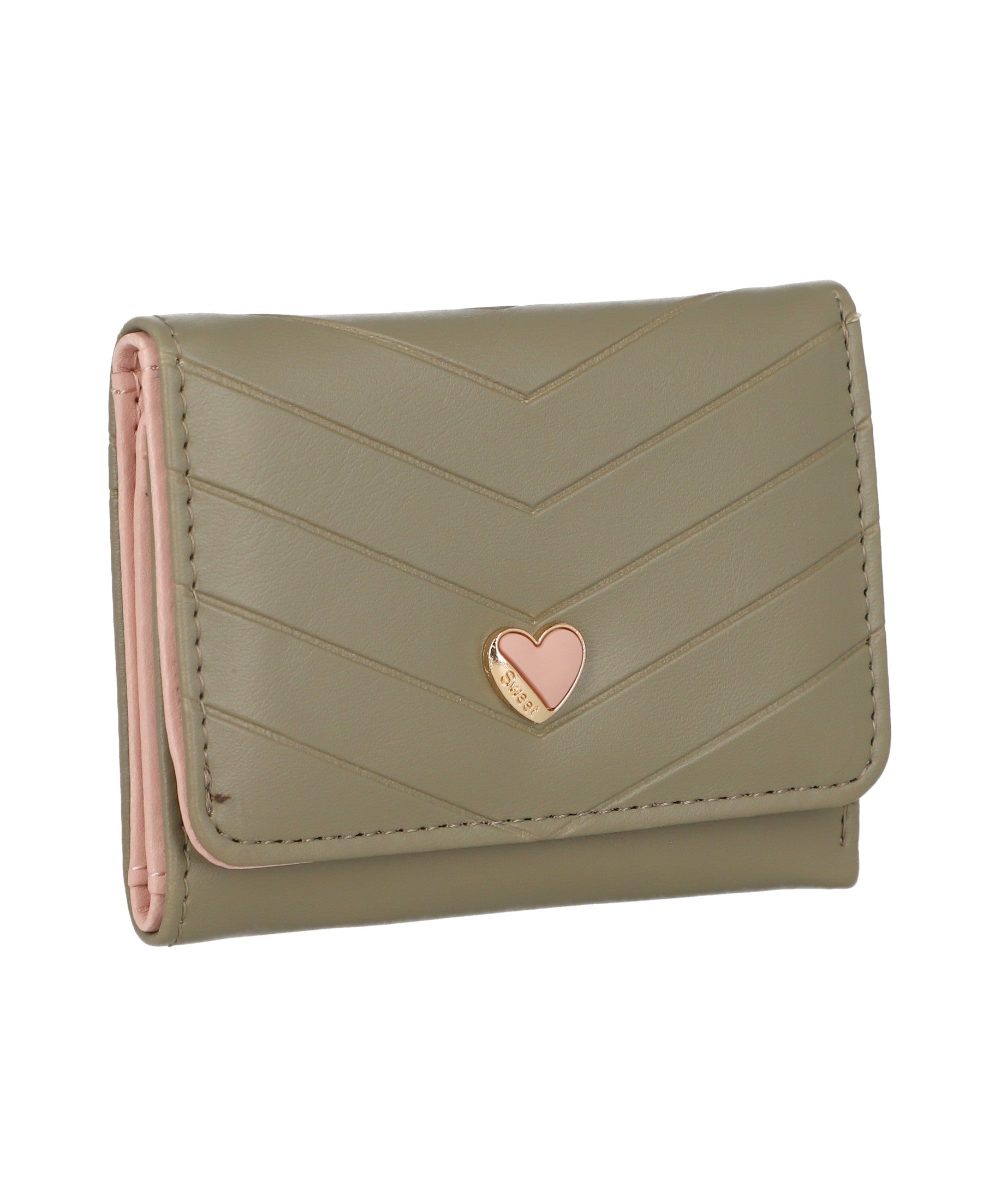 cartera chevron corazon VERDE