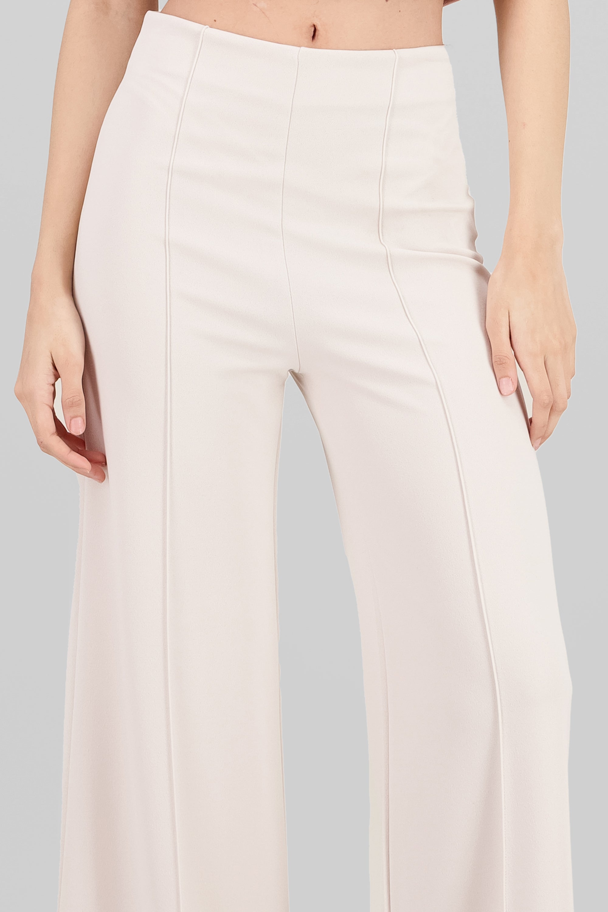 Pantalón Wide Leg Cintura Alta Costuras