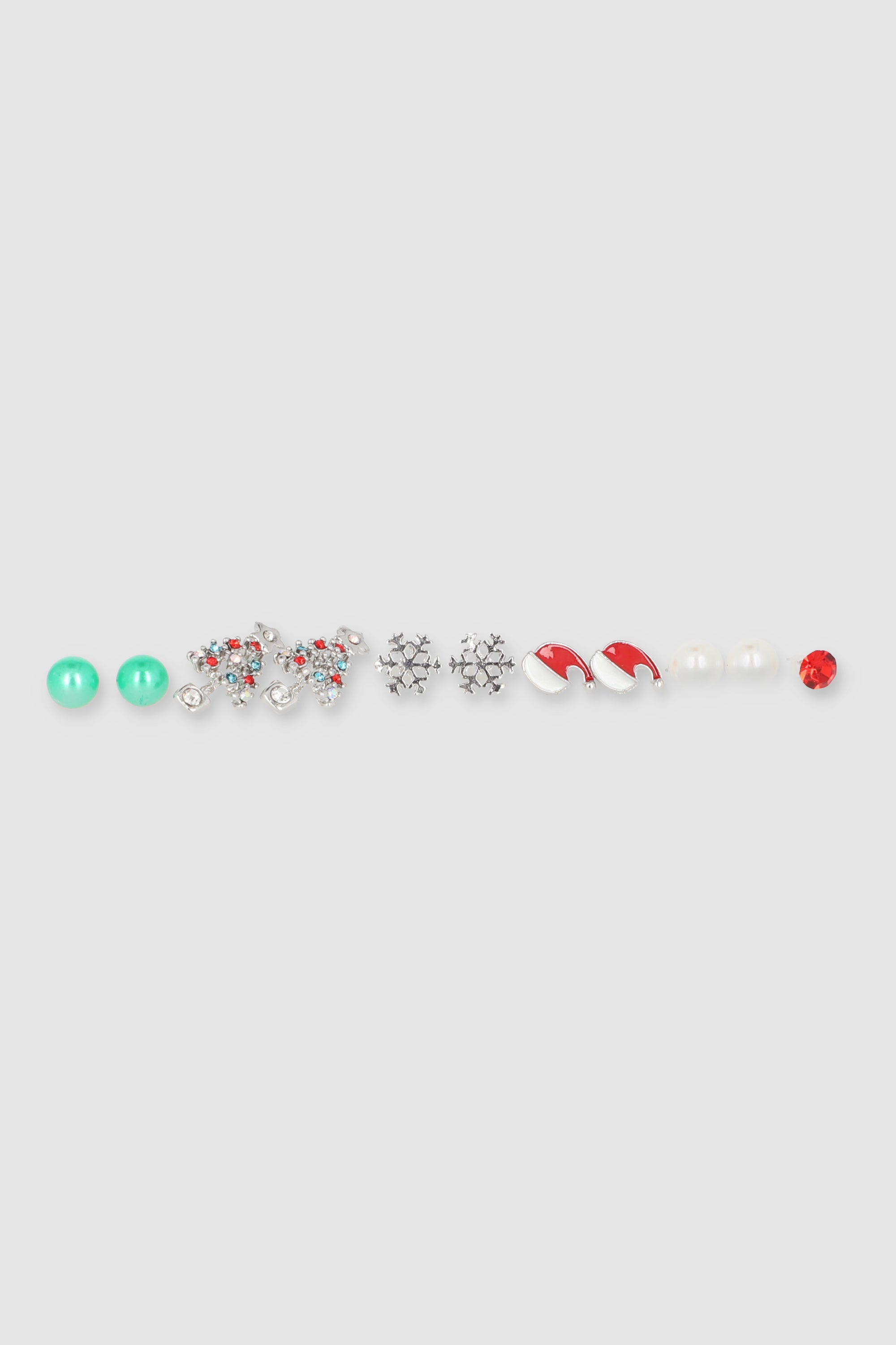 6 Pr Aretes Arbolito Navidad PLATA