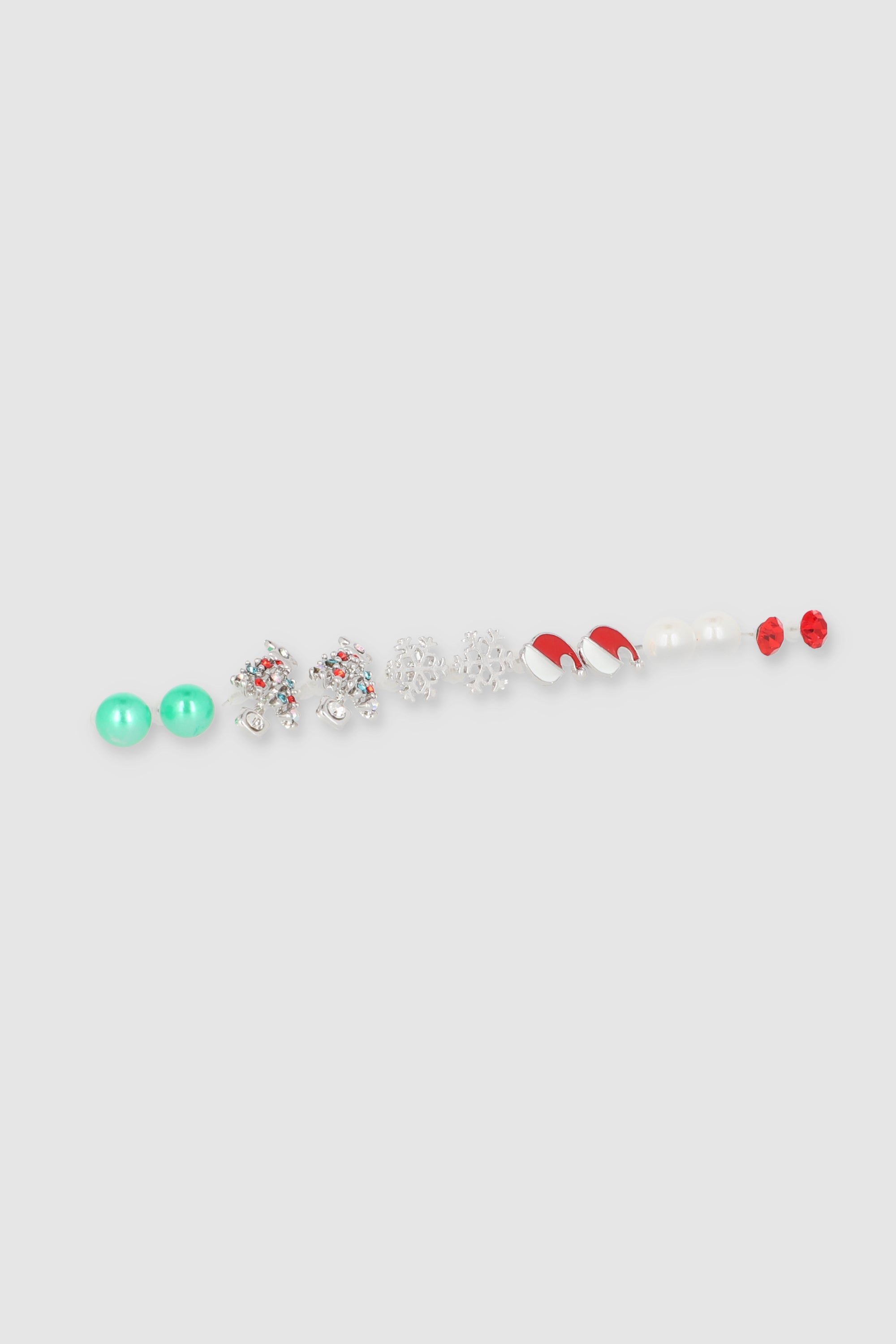 6 Pr Aretes Arbolito Navidad PLATA