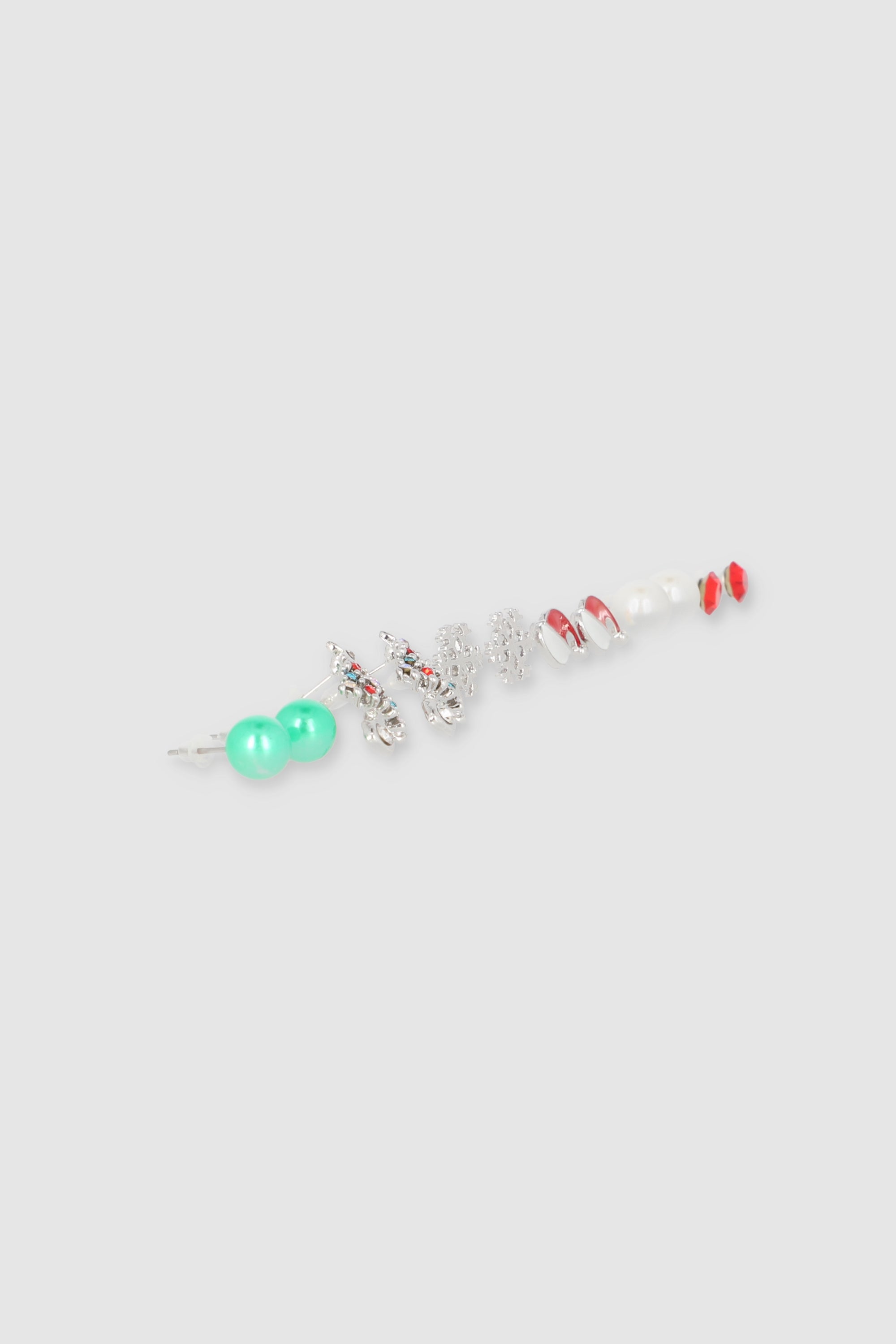 6 Pr Aretes Arbolito Navidad PLATA