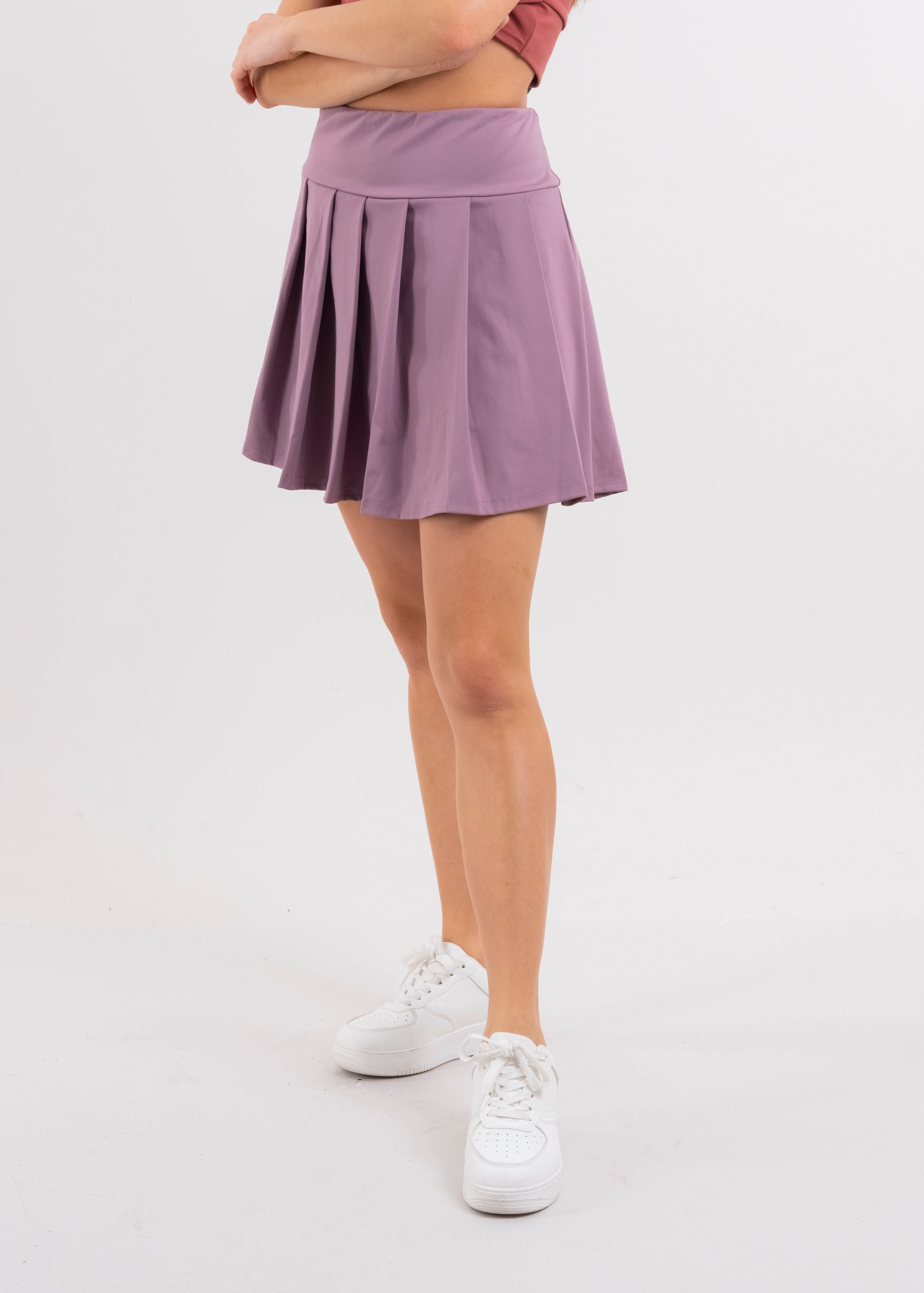 Falda mini tableada MORADO