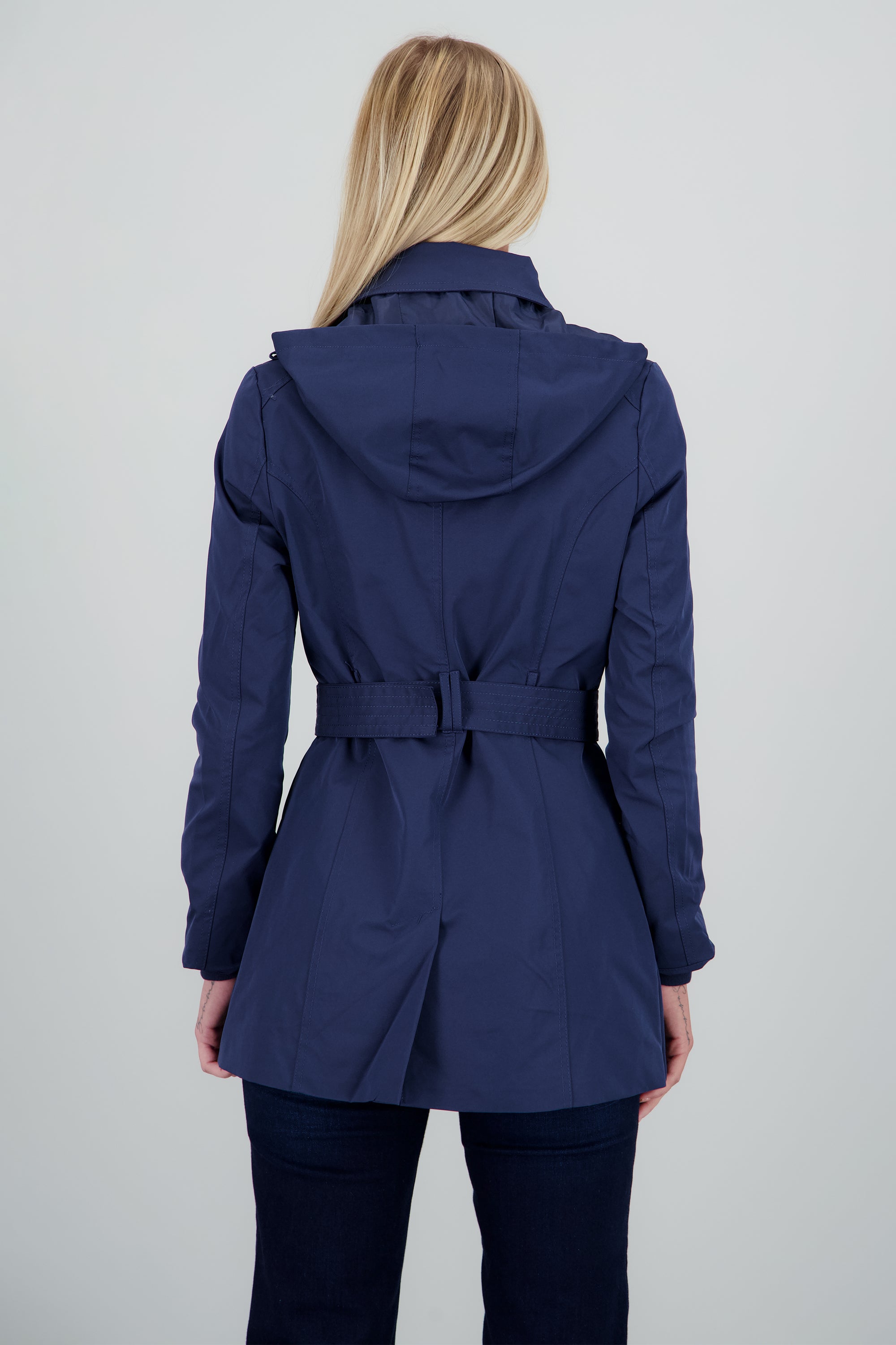 Gabardina ajustada capucha MARINO