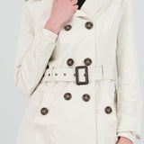 Gabardina ajustada capucha