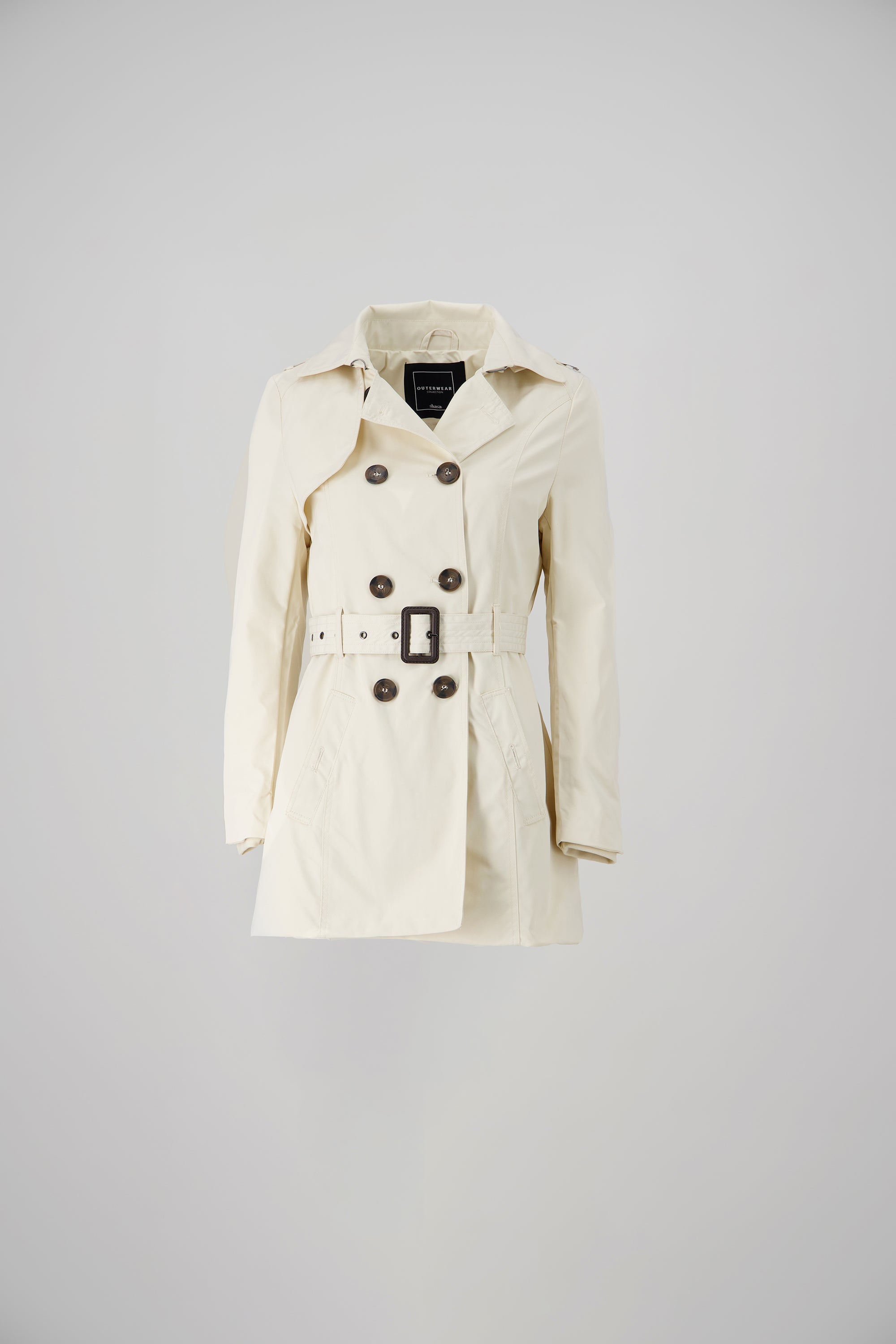 Gabardina ajustada capucha