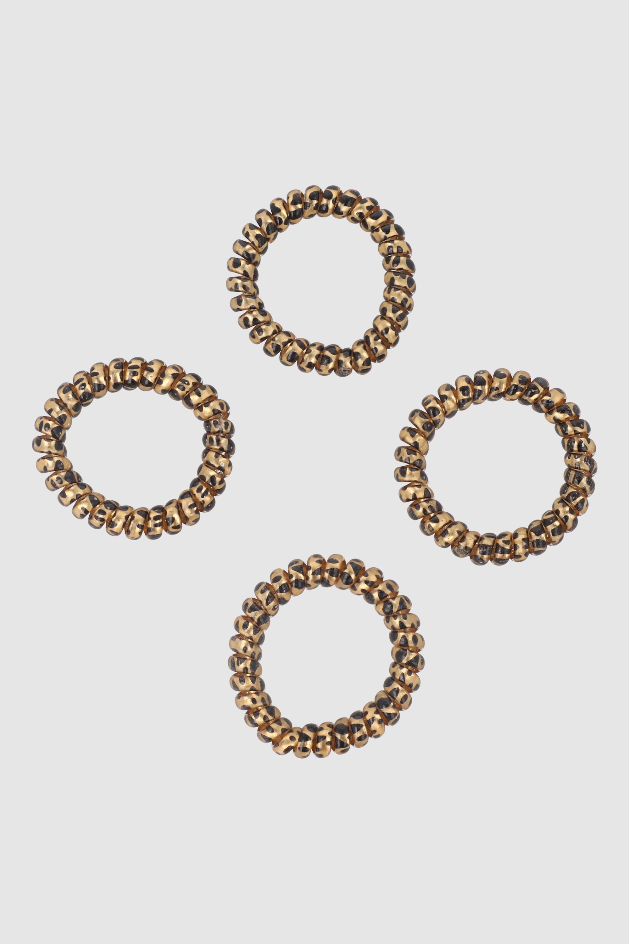 4 Pares De Ligas De Telefono Animal Print CAFE