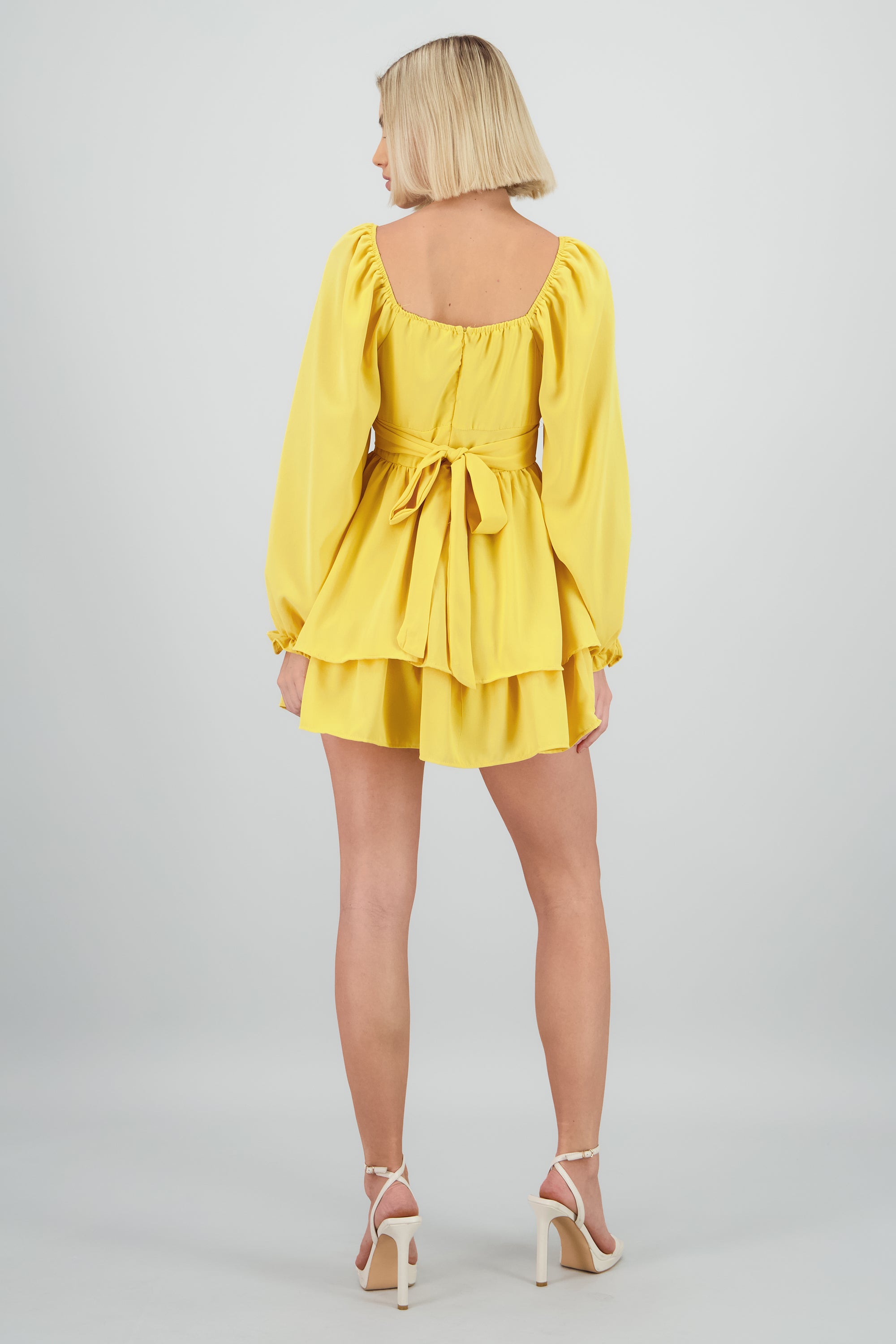 Vestido Mini Olanes Manga Larga AMARILLO
