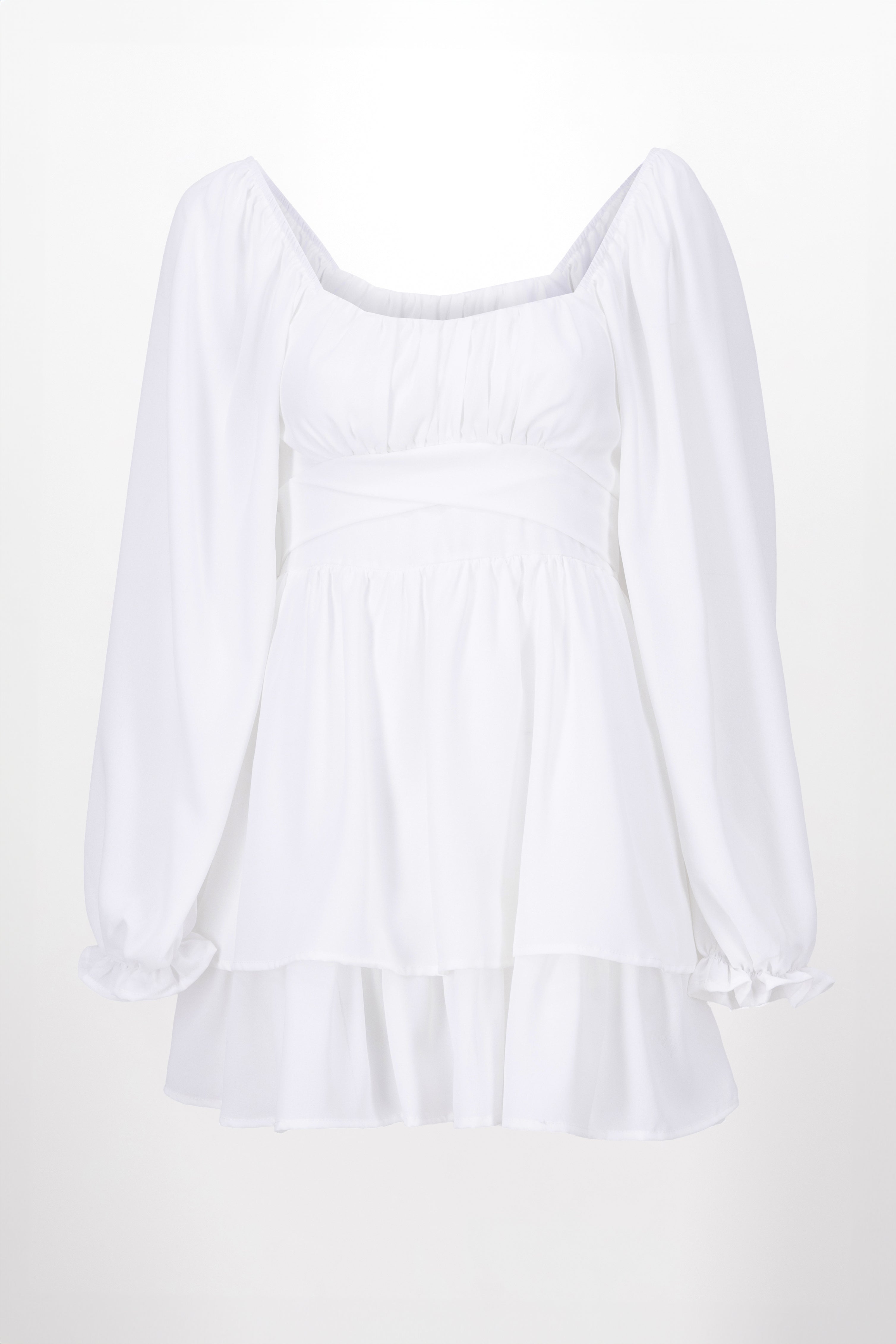 Vestido Mini Olanes Manga Larga BLANCO